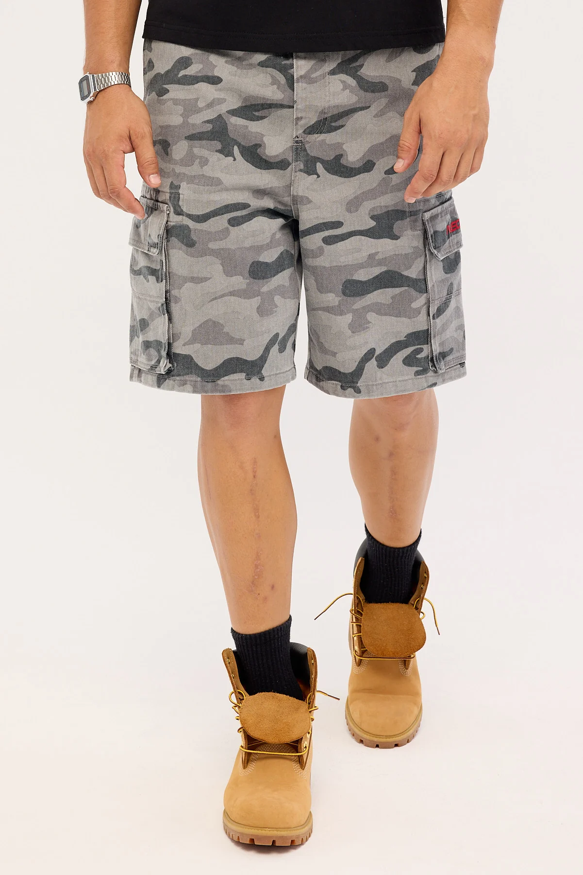 Neovision Rumble Elastic Waist Cargo Short Asphalt Camo - Image 2