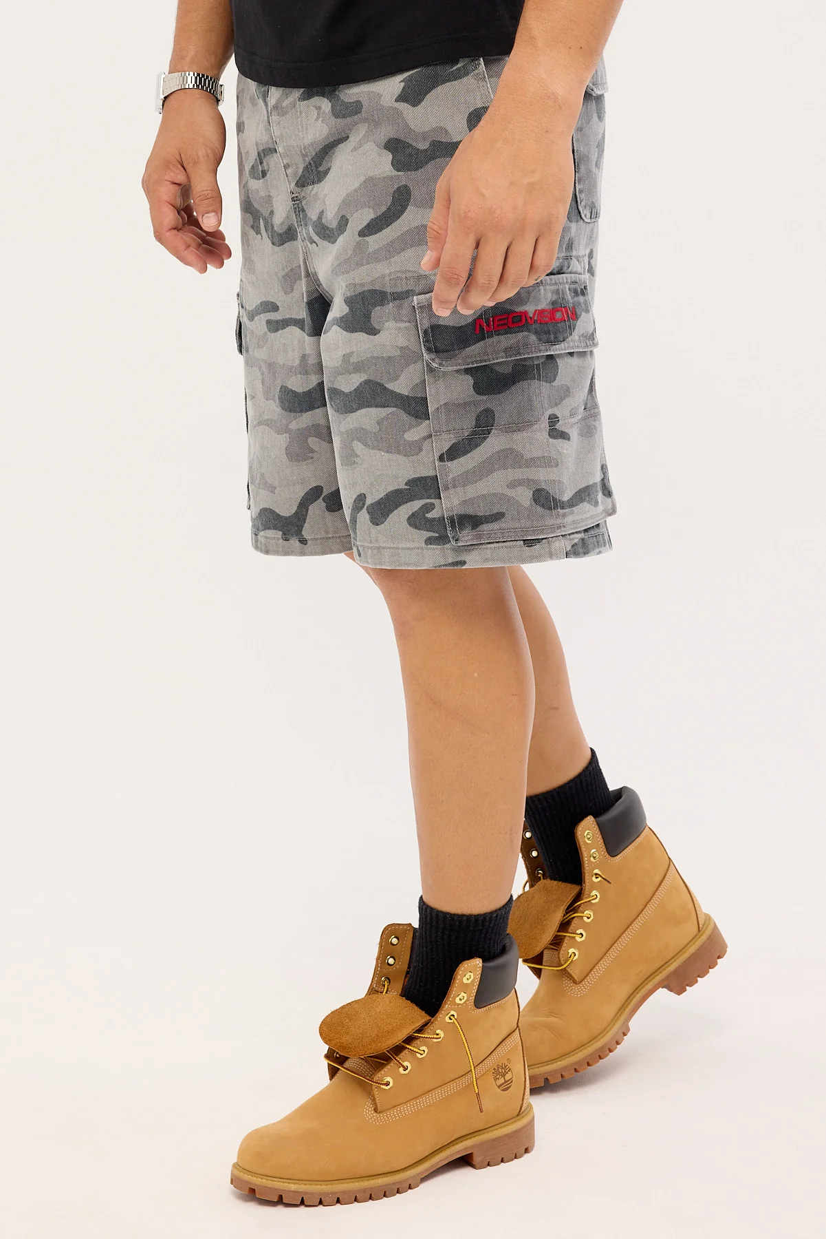 Neovision Rumble Elastic Waist Cargo Short Asphalt Camo - Image 3