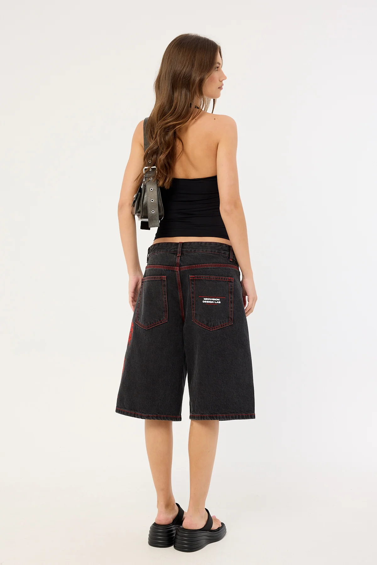 Neovision Rux Wide Leg Jort Washed Black - Image 5