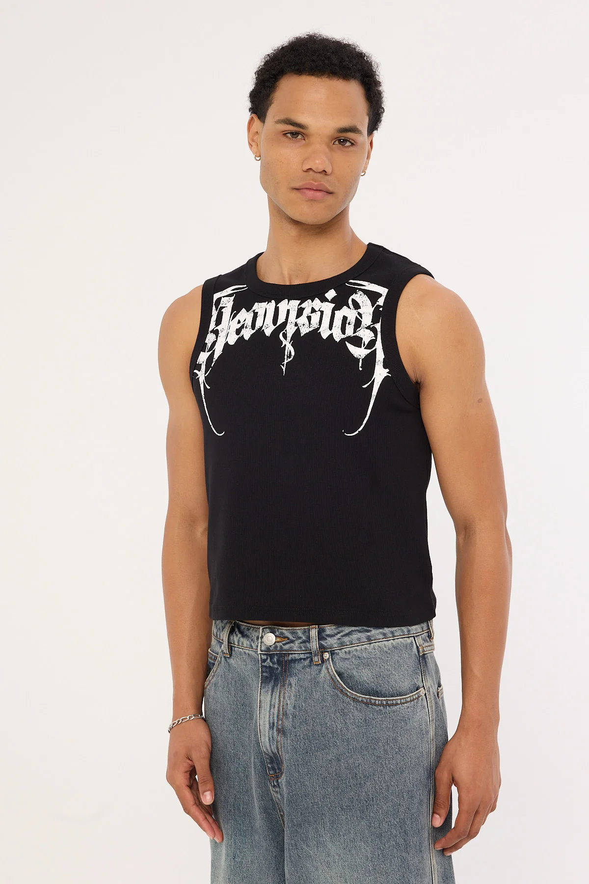 Neovision Sanctum Cropped Bound Singlet Tank Black