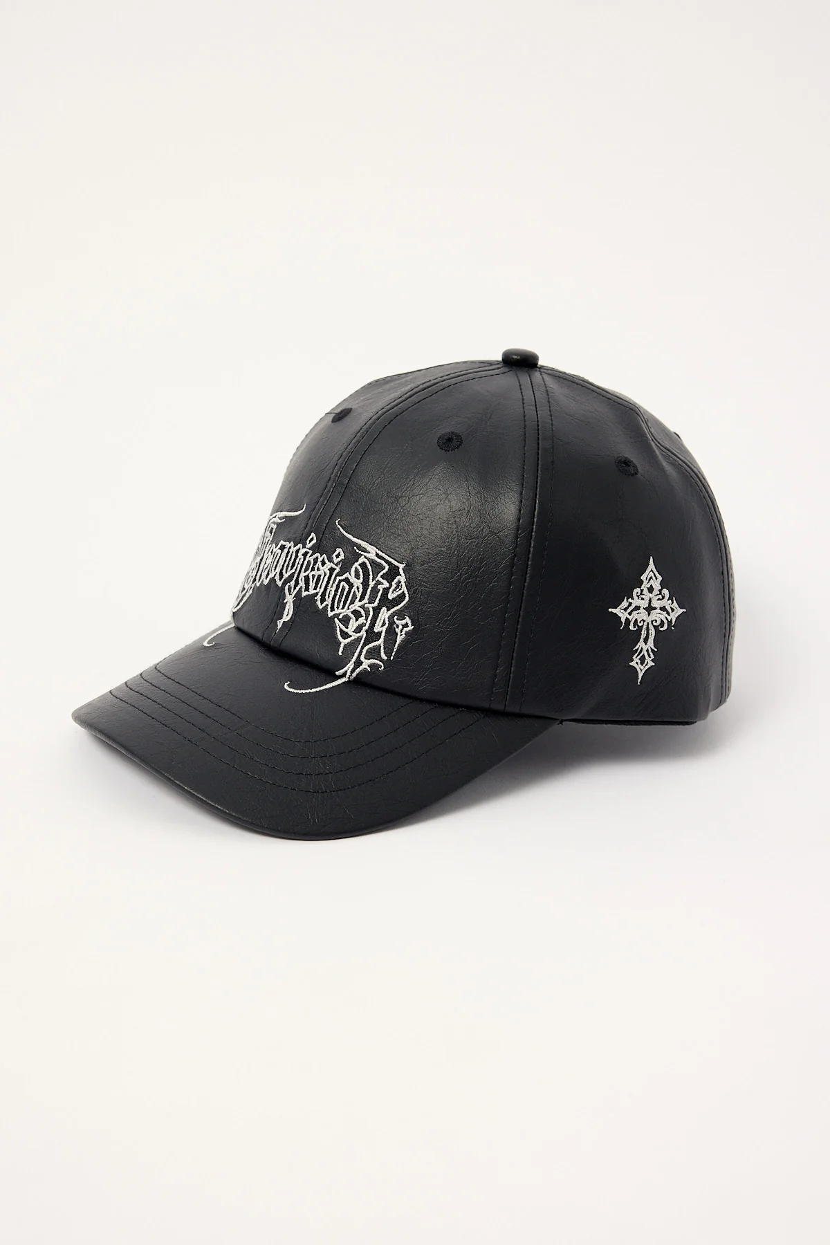 Neovision Sanctum PU Leather Dad Cap Washed Black - Image 3