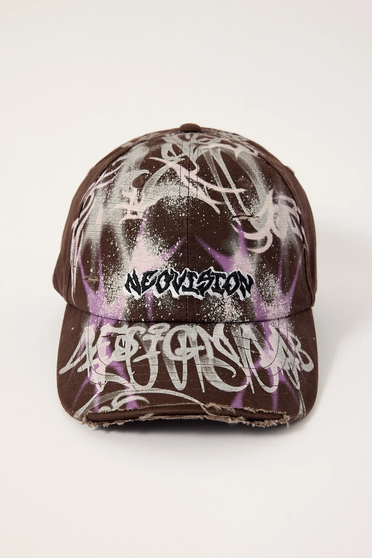 Neovision Scrawl Distressed Dad Cap Washed Brown