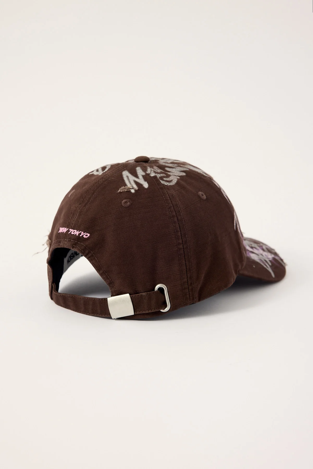 Neovision Scrawl Distressed Dad Cap Washed Brown - Image 4