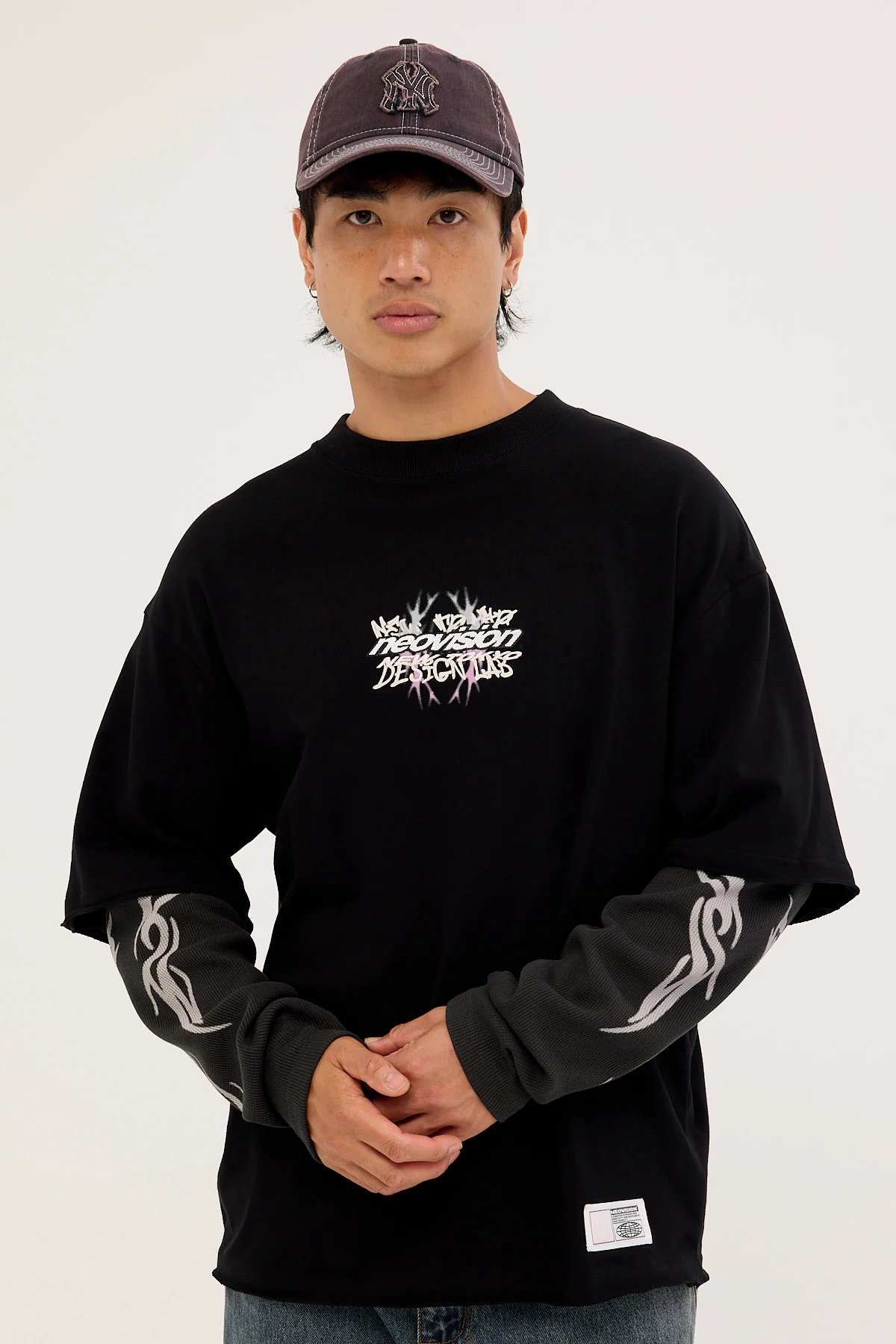 Neovision Scrawl Layered Long Sleeve Tee Black - Image 3