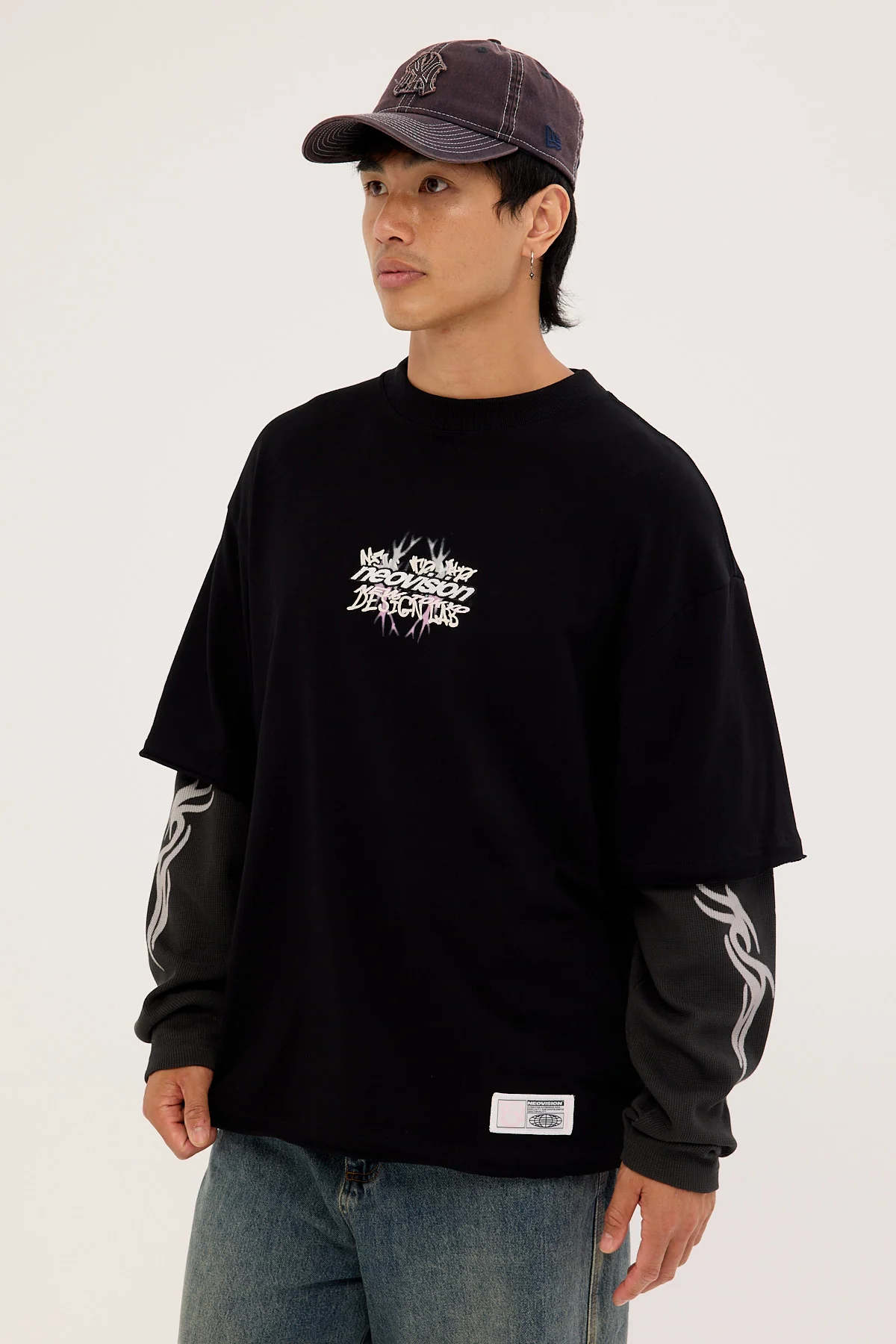 Neovision Scrawl Layered Long Sleeve Tee Black - Image 5