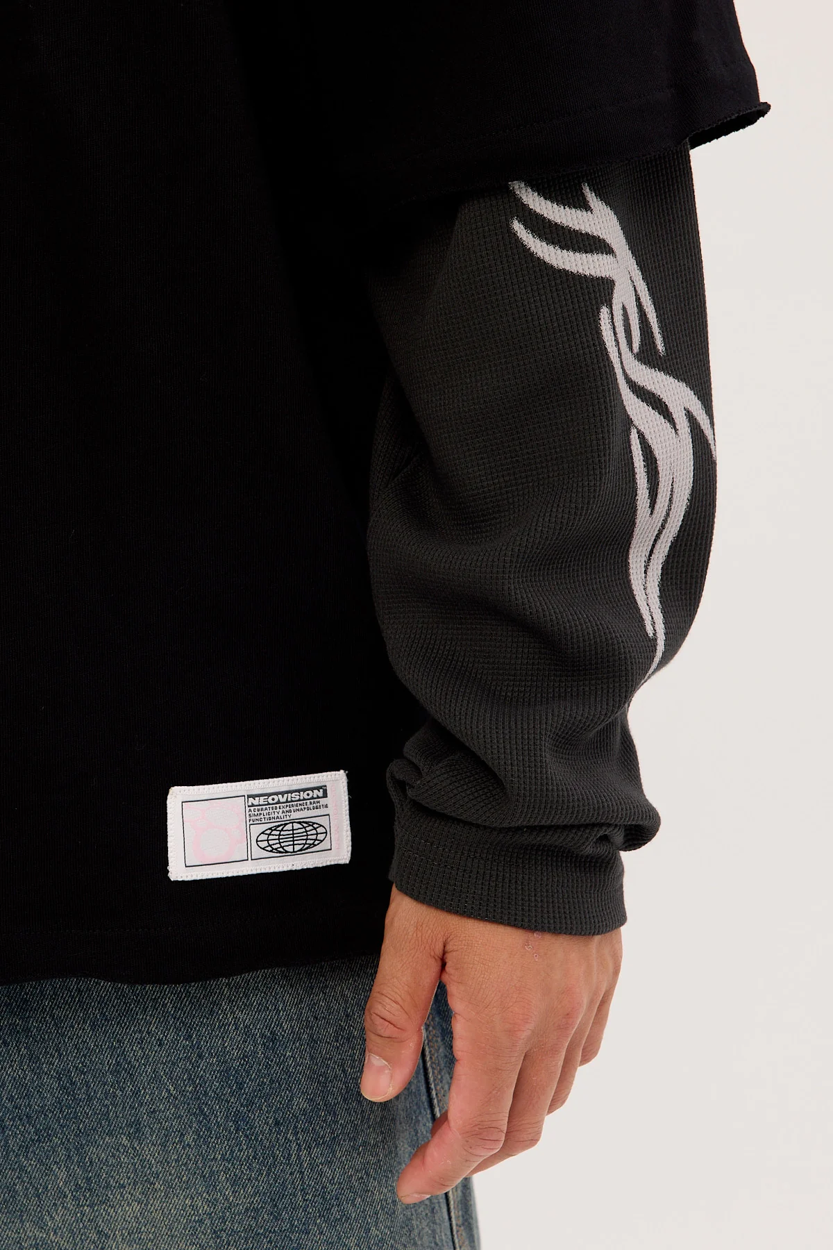 Neovision Scrawl Layered Long Sleeve Tee Black - Image 6