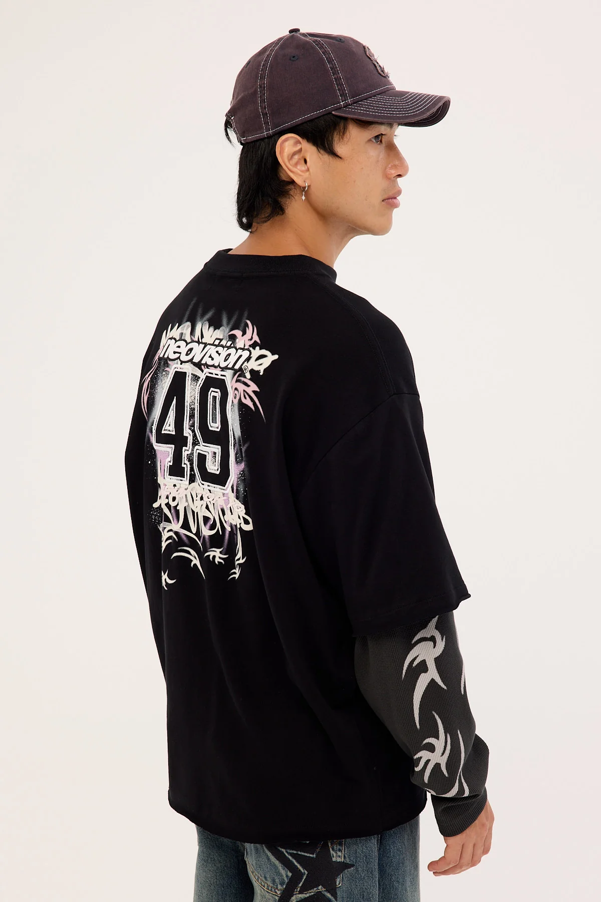 Neovision Scrawl Layered Long Sleeve Tee Black - Image 7
