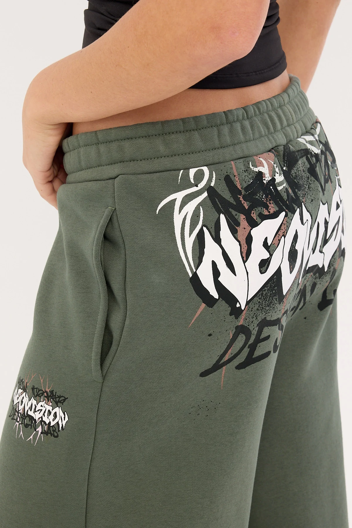 Neovision Scrawl Straight Leg TrackPant Khaki Green - Image 3