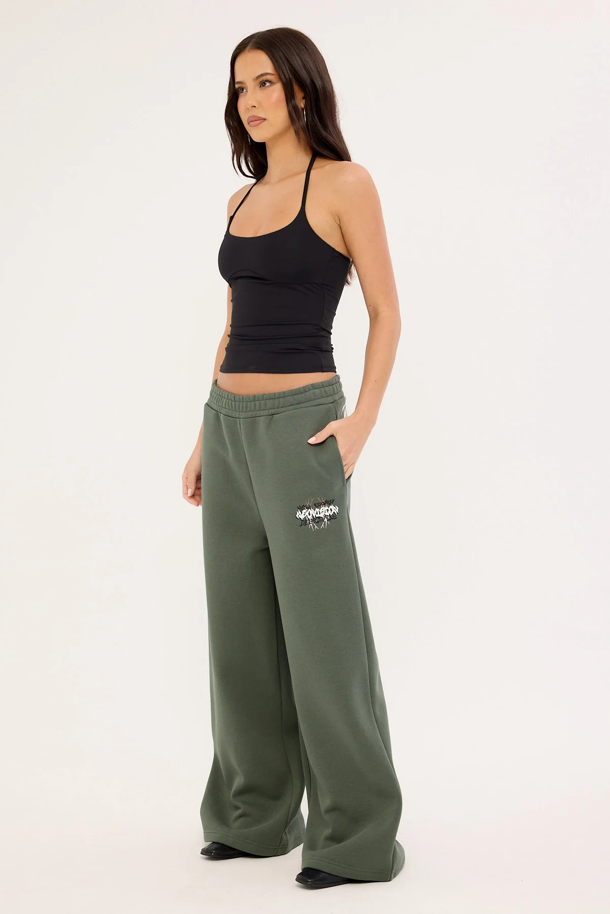 Neovision Scrawl Straight Leg TrackPant Khaki Green - Image 4