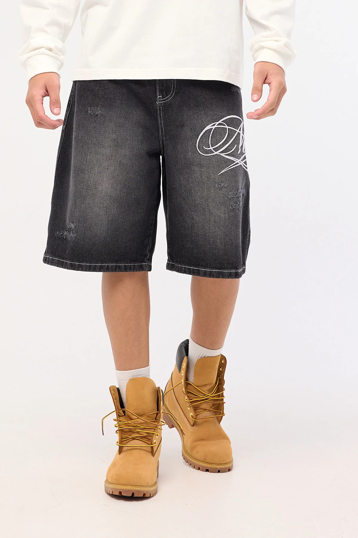Neovision Scripture Nexa Baggy Jort Dirty Washed Black - Image 8