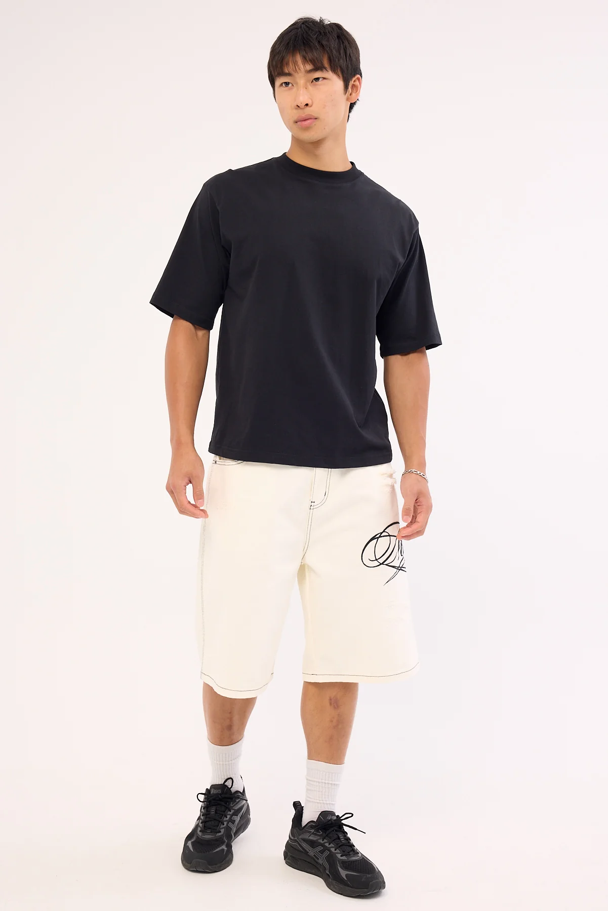 Neovision Scripture Nexa Baggy Jort Stone White