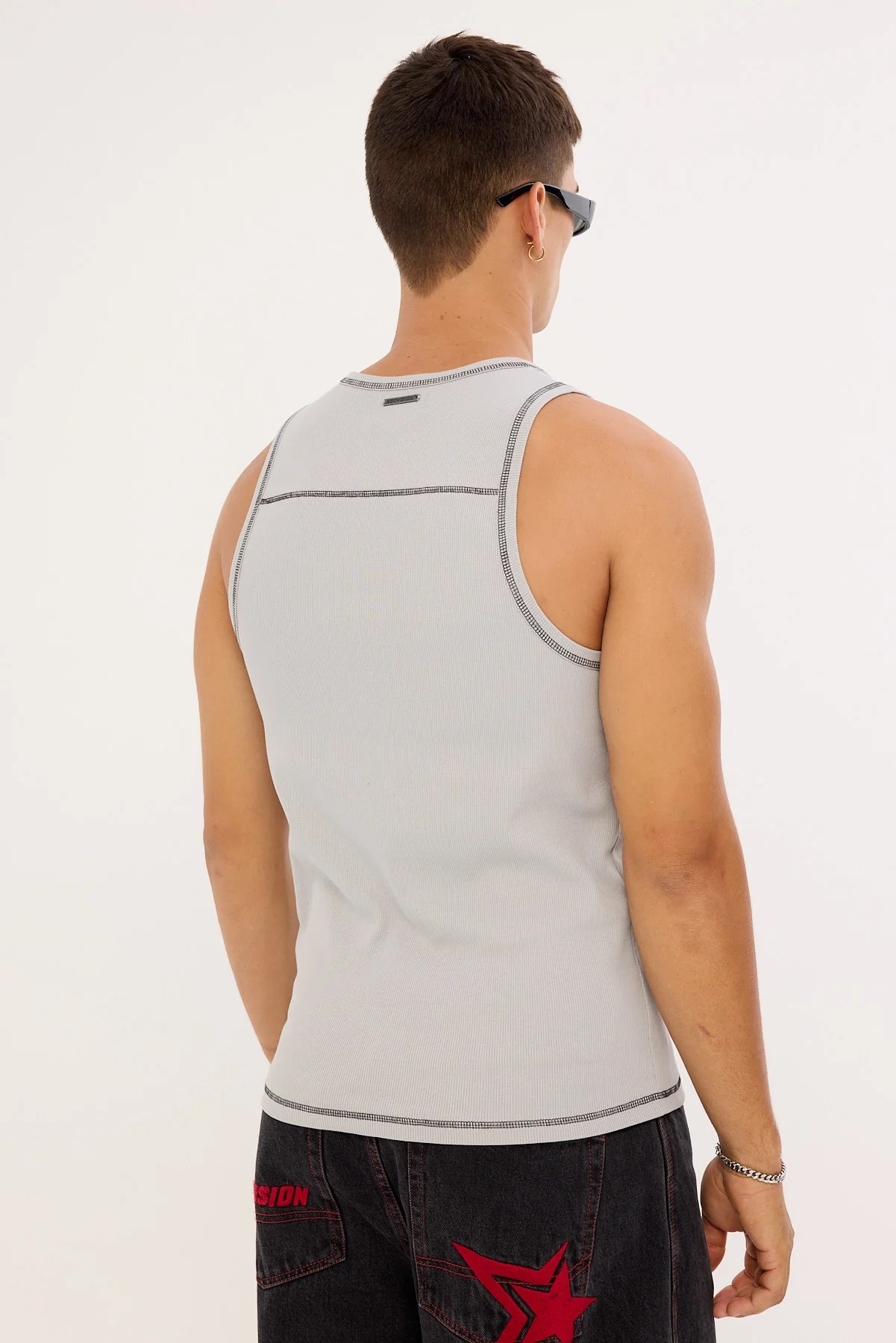 Neovision Section Restricted Singlet Tank Ice Grey - Image 5