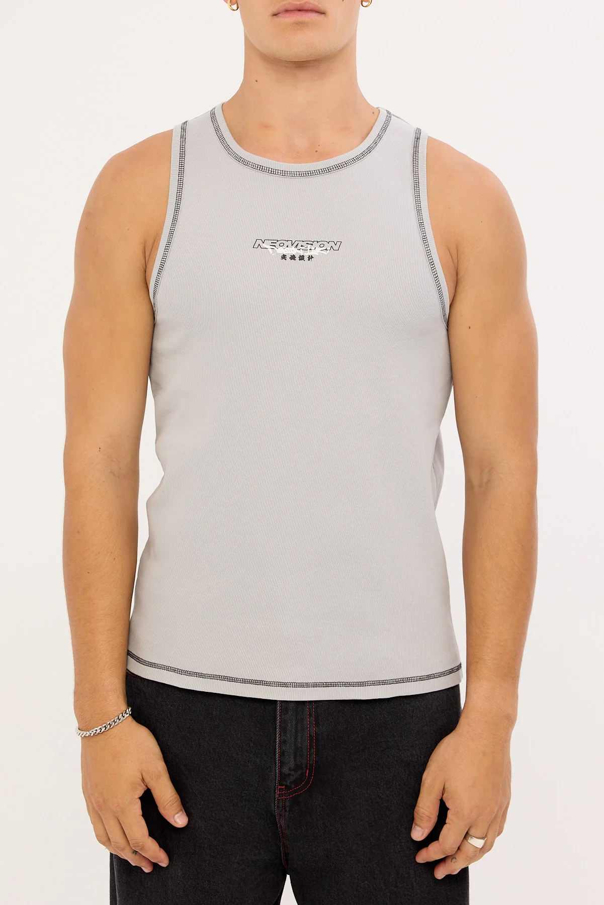 Neovision Section Restricted Singlet Tank Ice Grey - Image 6