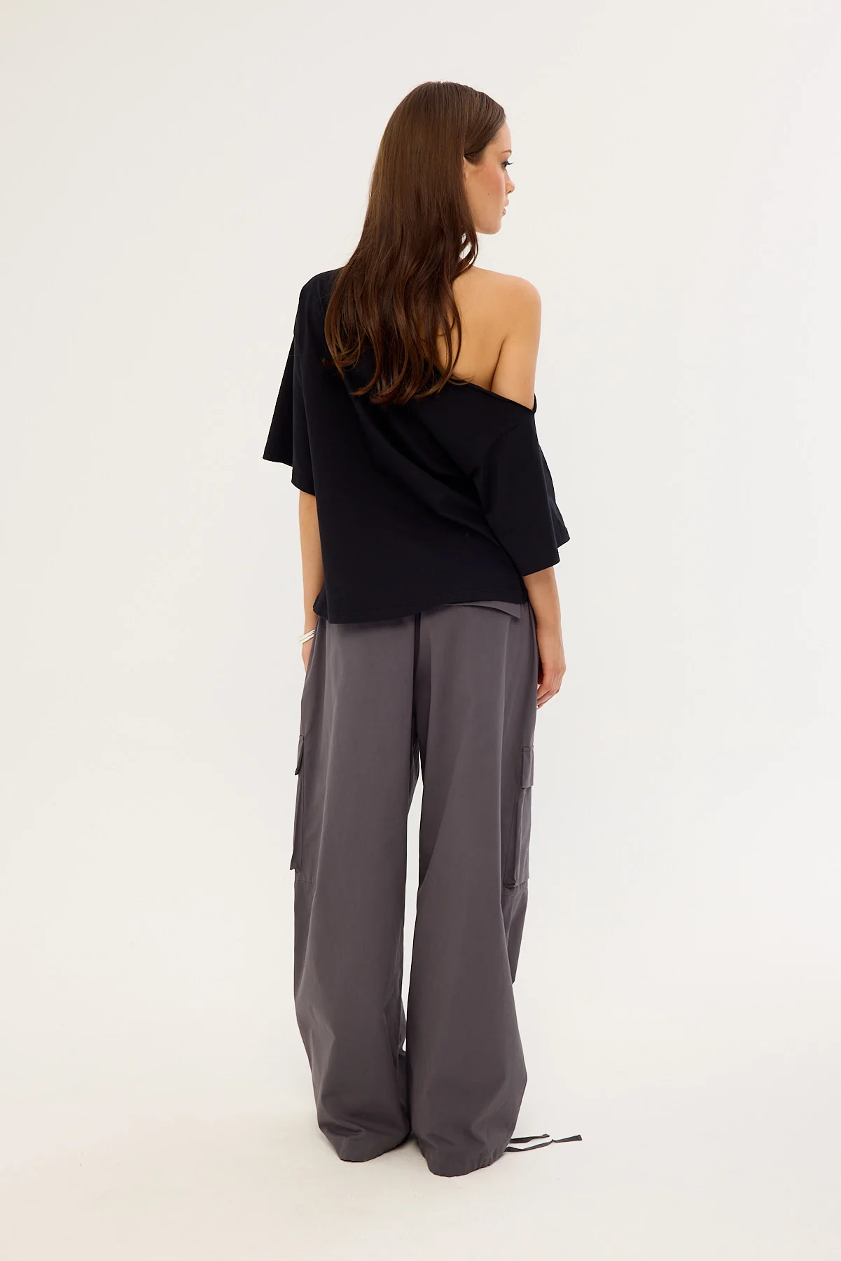 Neovision Sector Wide Leg Cargo Pant Charcoal - Image 5