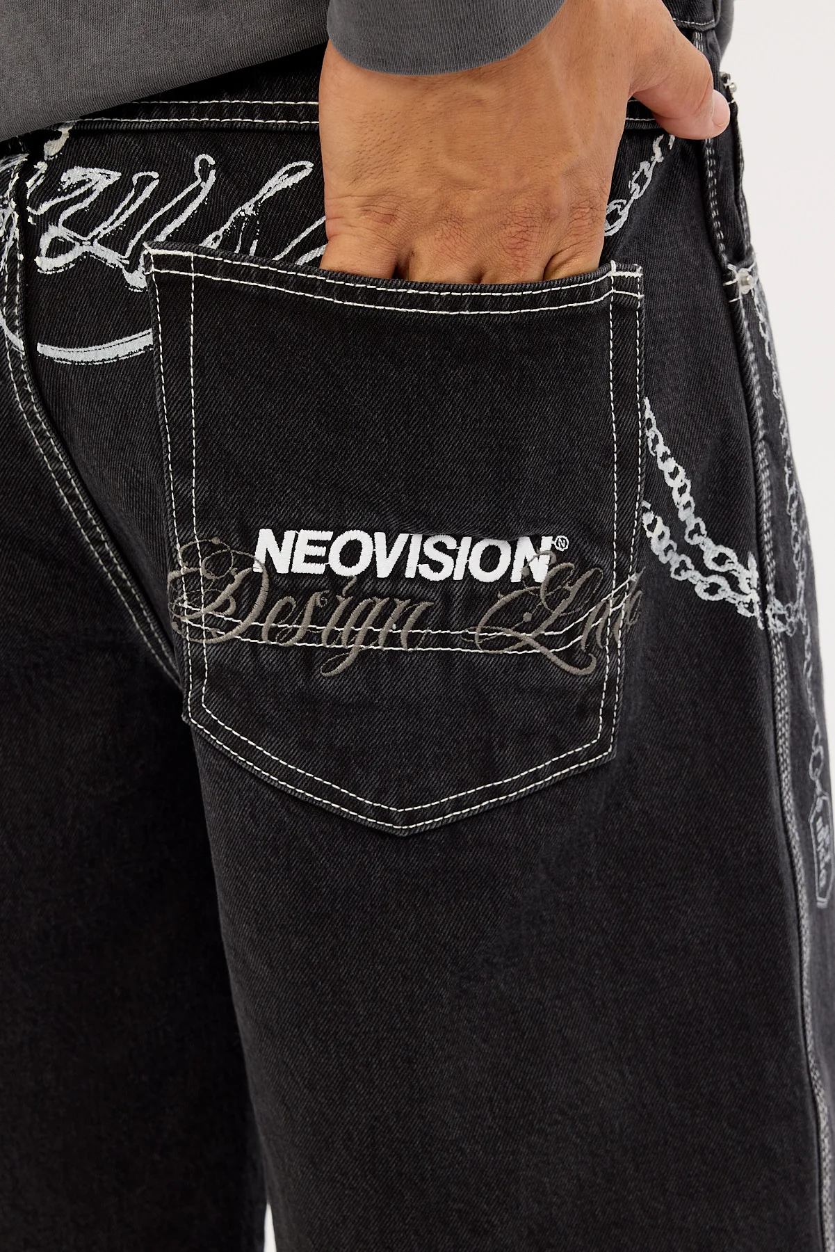 Neovision Shackle Nexa Baggy Jort Dirty Washed Black - Image 7