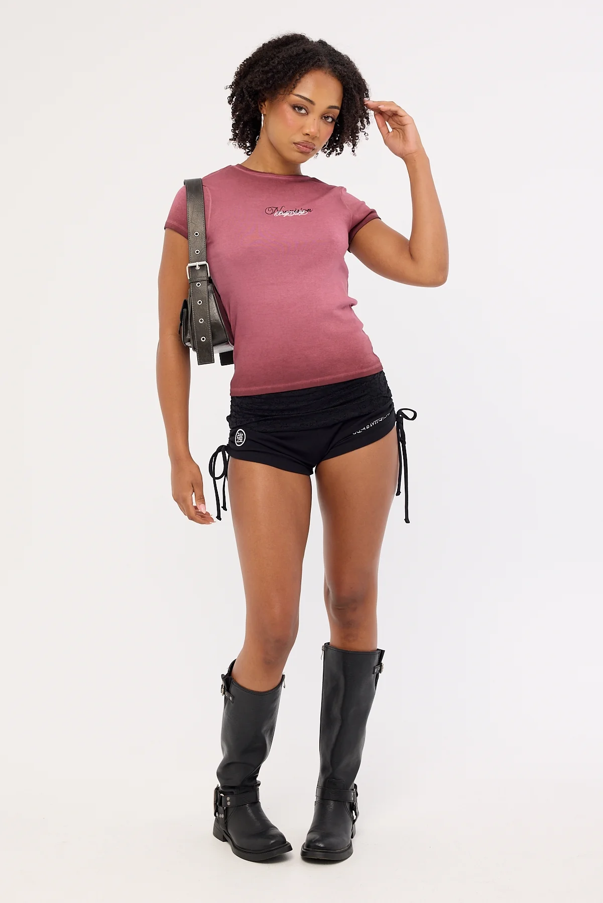 Neovision Silent Verse Baby Tee Burgundy - Image 2