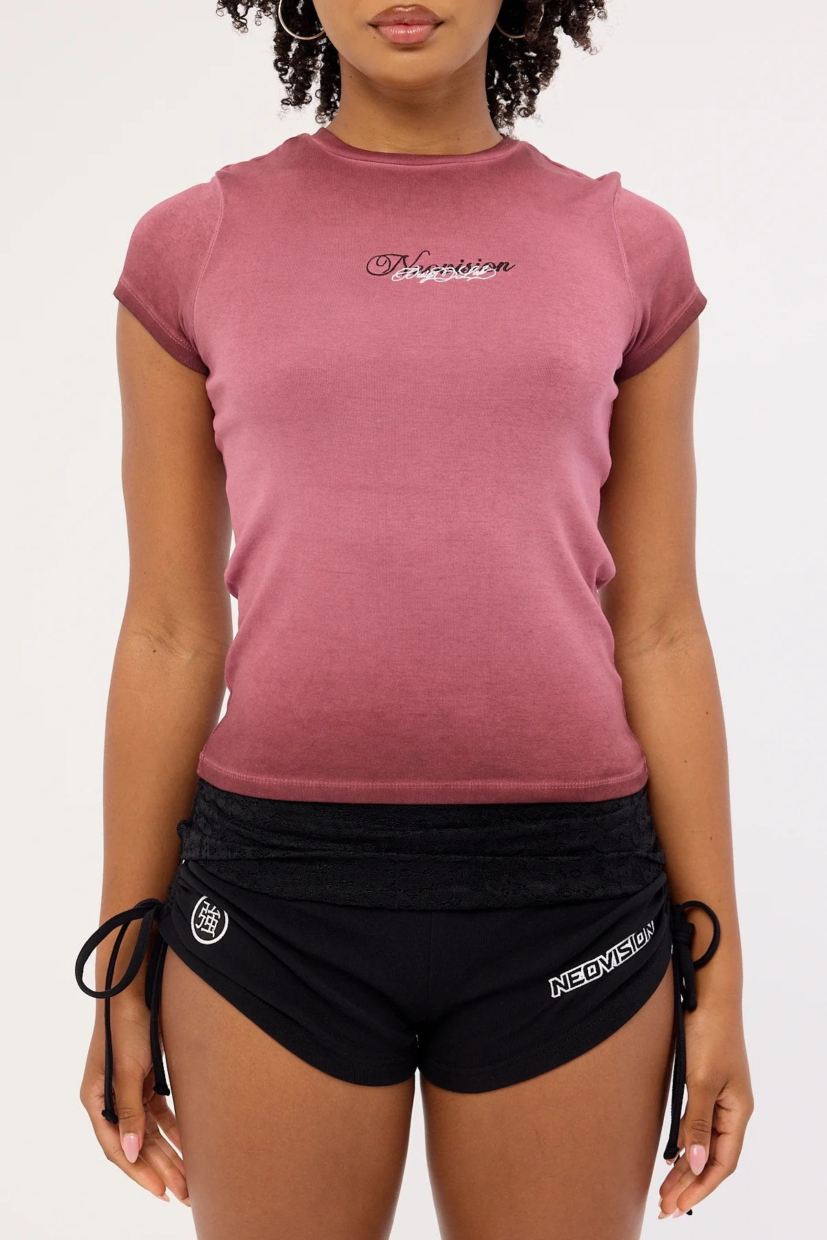 Neovision Silent Verse Baby Tee Burgundy - Image 5