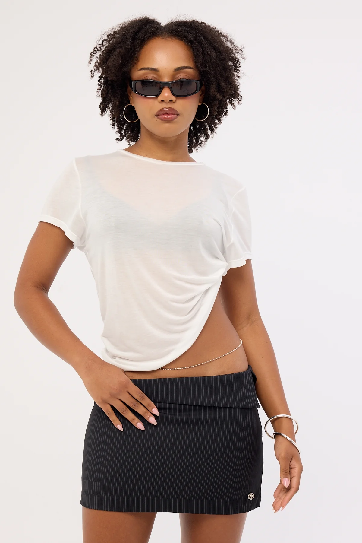 Neovision Sin Pinstripe Skort Black - Image 3