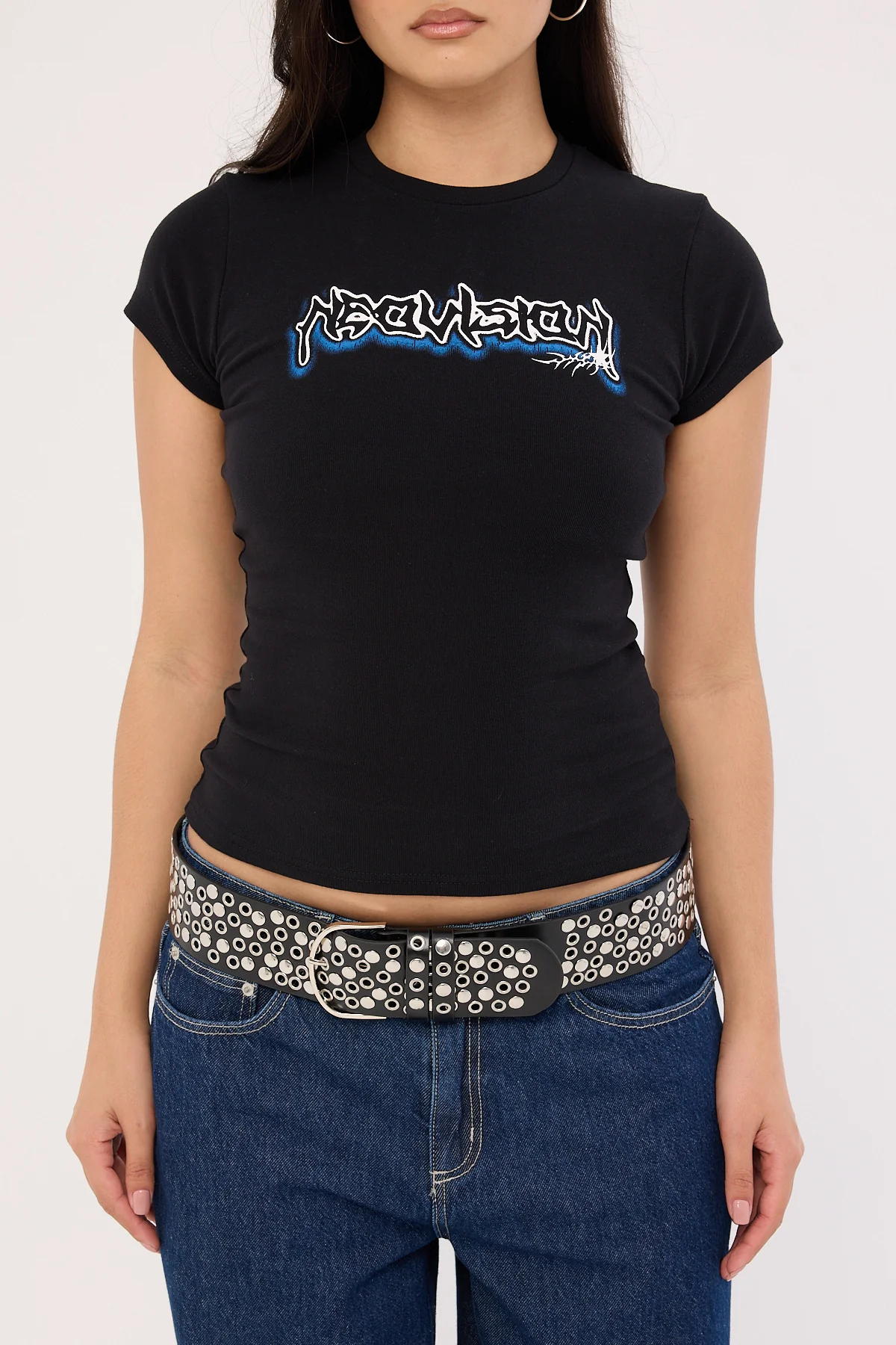 Neovision Skull Baby Tee Black - Image 8