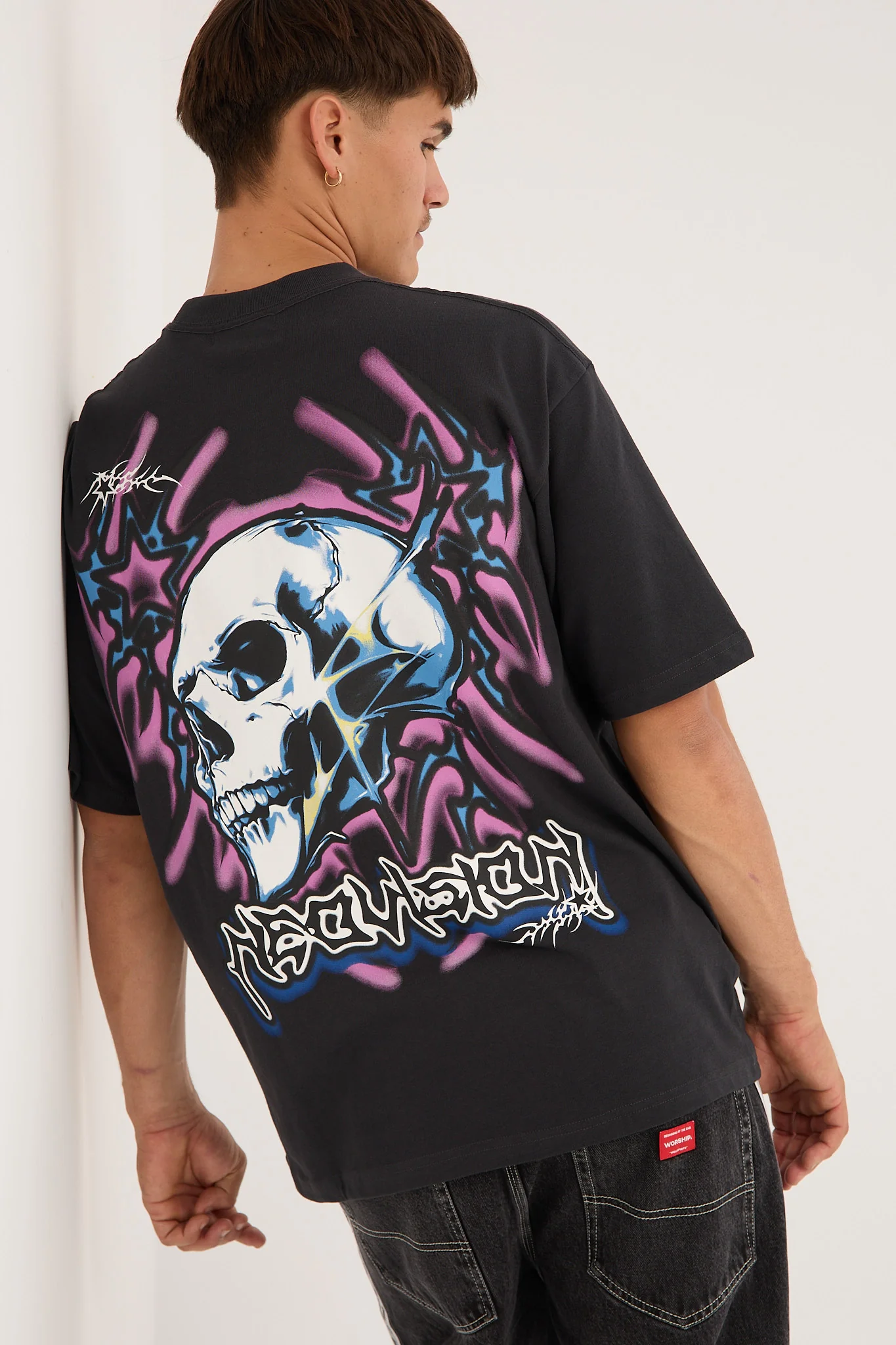 Neovision Skull Oversize Super Heavy Tee Night Black