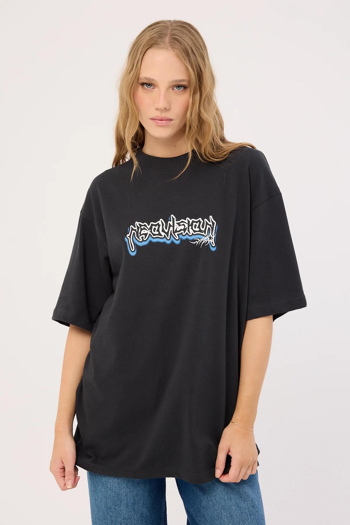 Neovision Skull Oversize Super Heavy Tee Night Black - Image 10