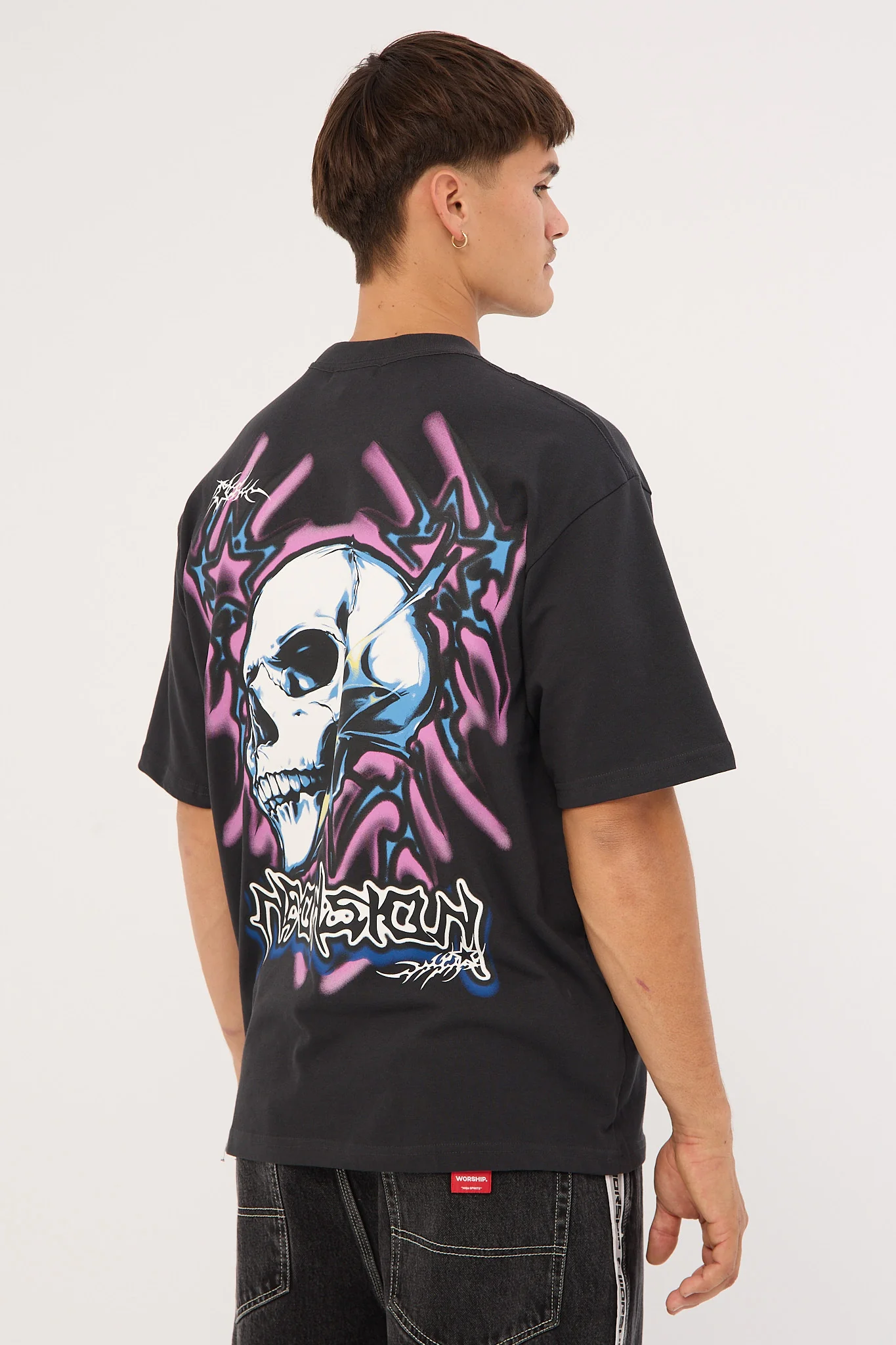 Neovision Skull Oversize Super Heavy Tee Night Black - Image 5