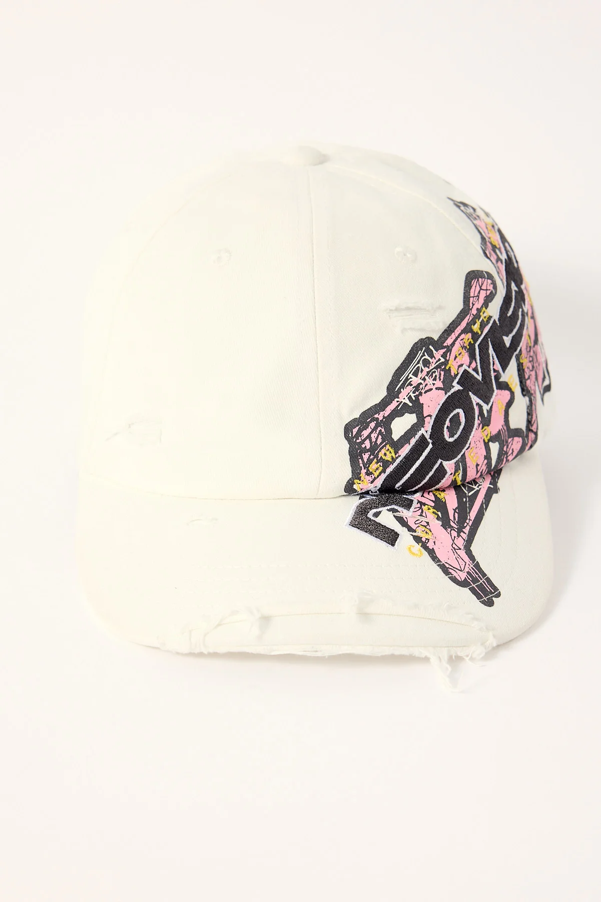 Neovision Smudge Distressed Dad Cap Off White