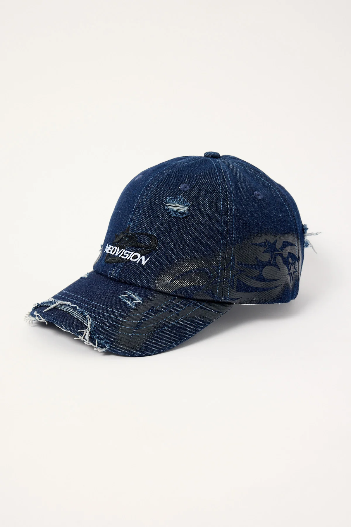 Neovision Stencil Distressed Dad Cap Raw Denim - Image 3