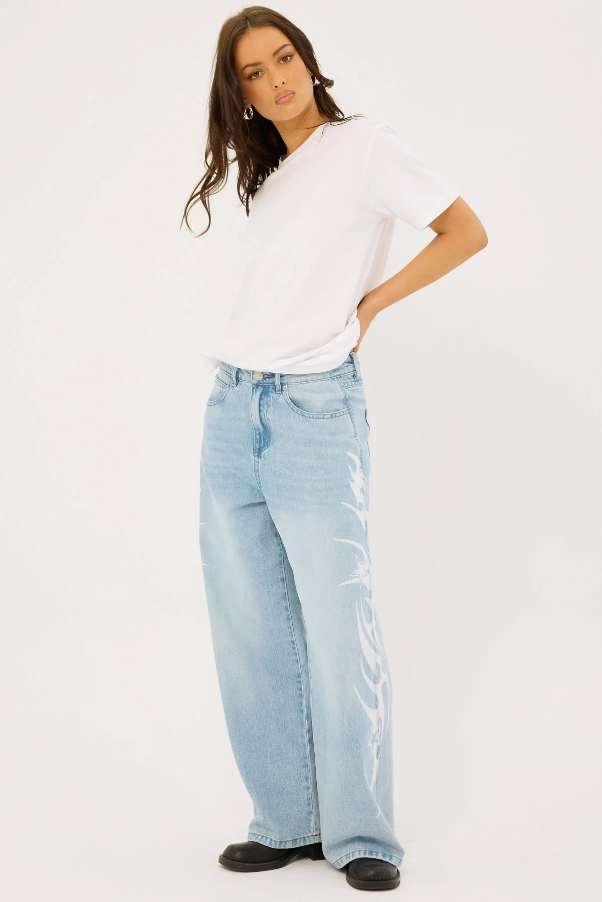 Neovision Stencil Dyno Low Baggy Jean Light Blue Denim - Image 4