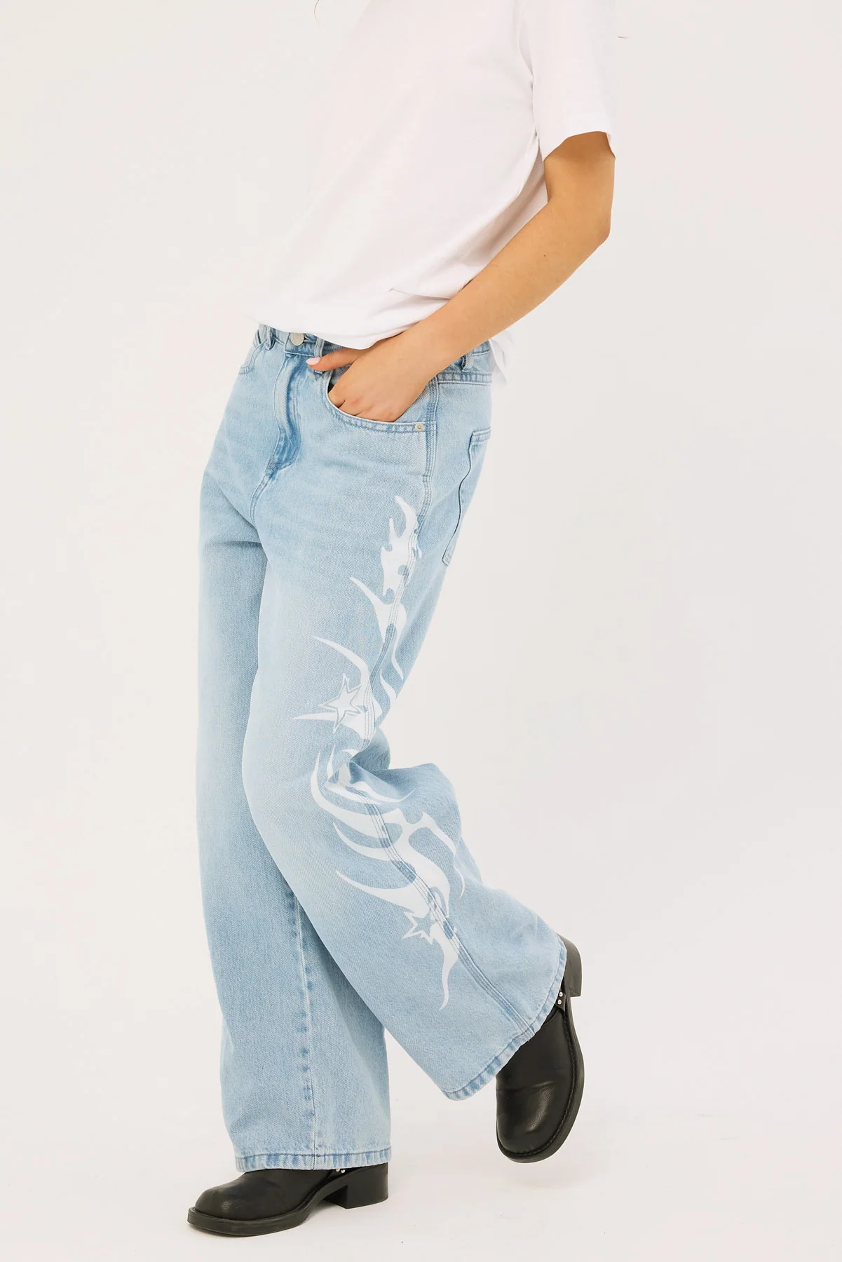 Neovision Stencil Dyno Low Baggy Jean Light Blue Denim - Image 5