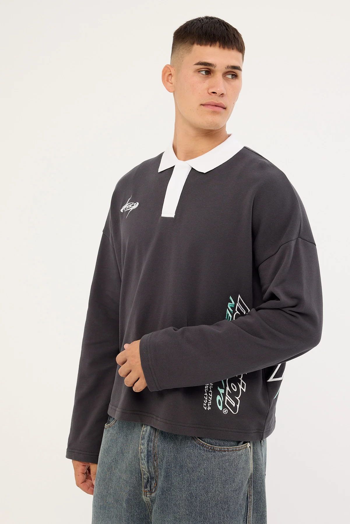 Neovision Stratus Cropped Rugby Polo Asphalt - Image 5
