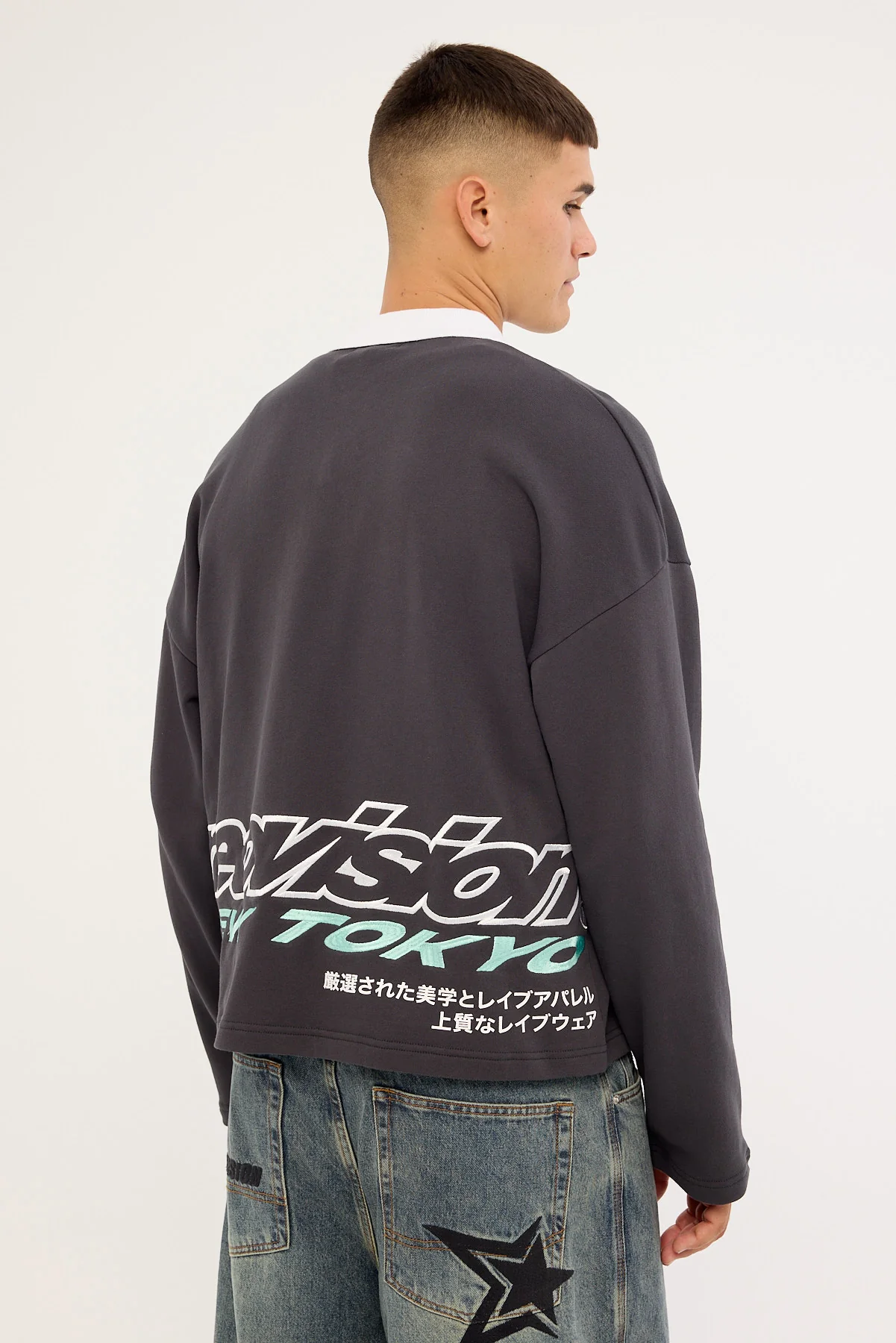 Neovision Stratus Cropped Rugby Polo Asphalt - Image 7