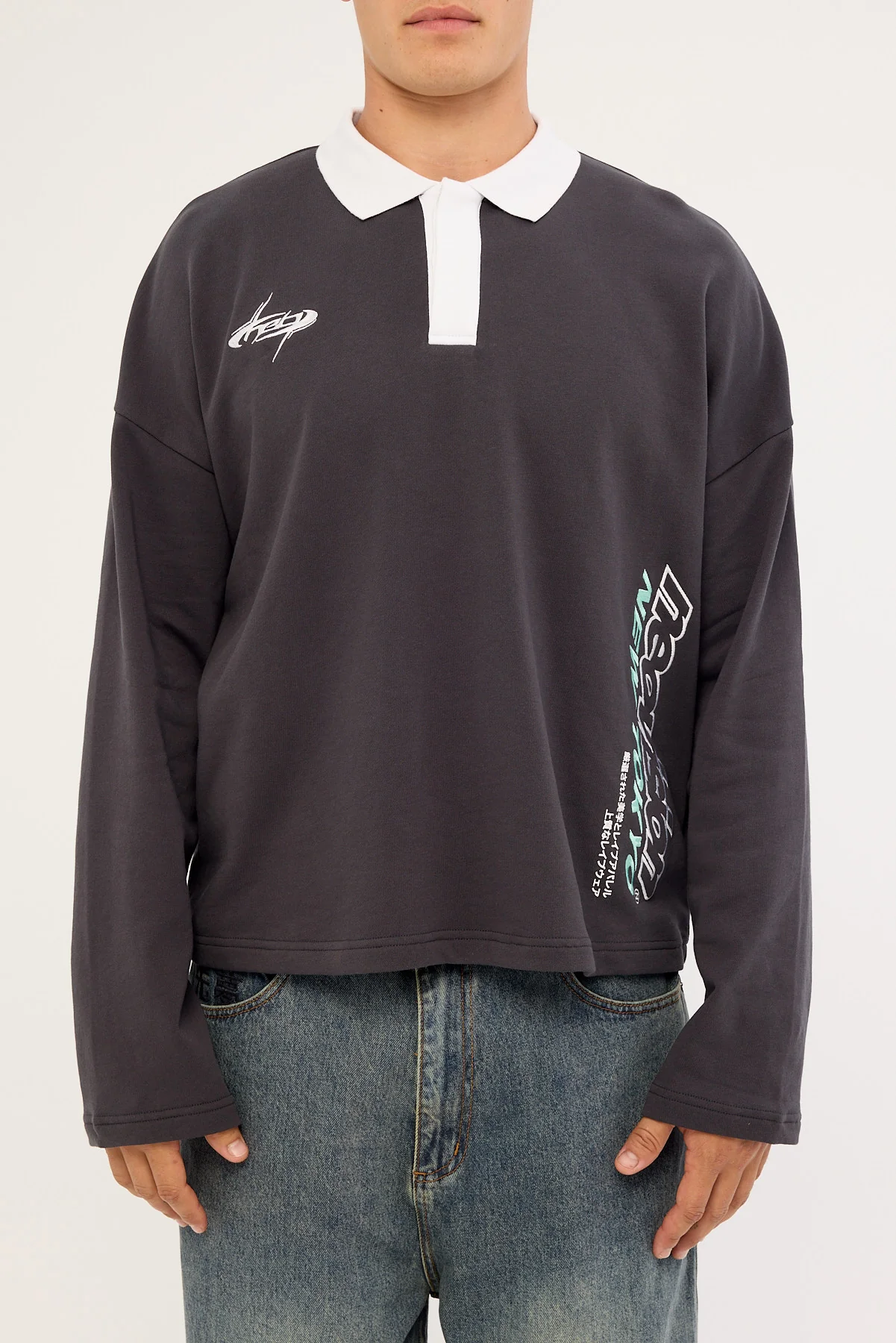 Neovision Stratus Cropped Rugby Polo Asphalt - Image 8