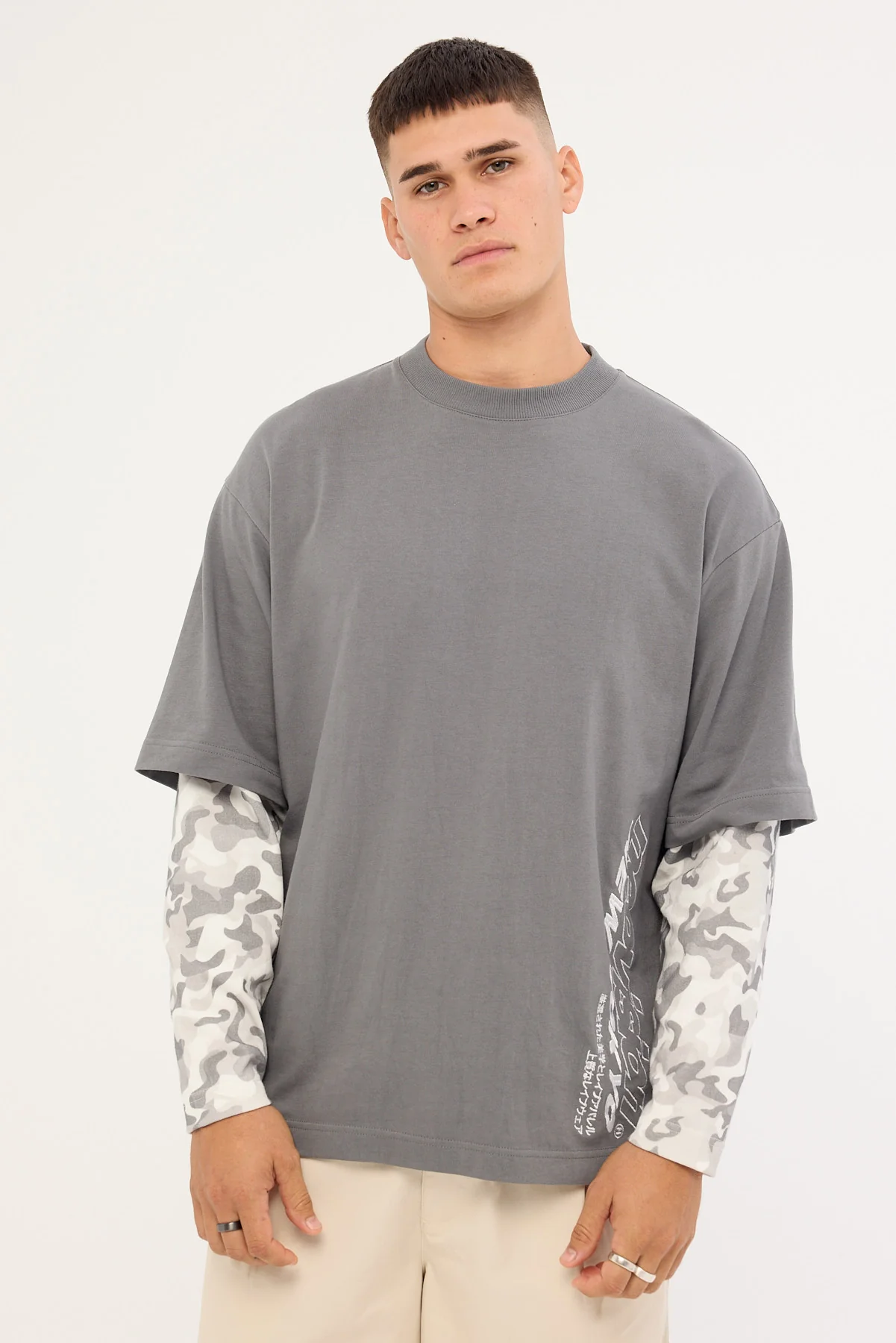 Neovision Stratus Layered Long Sleeve Tee Dark Grey