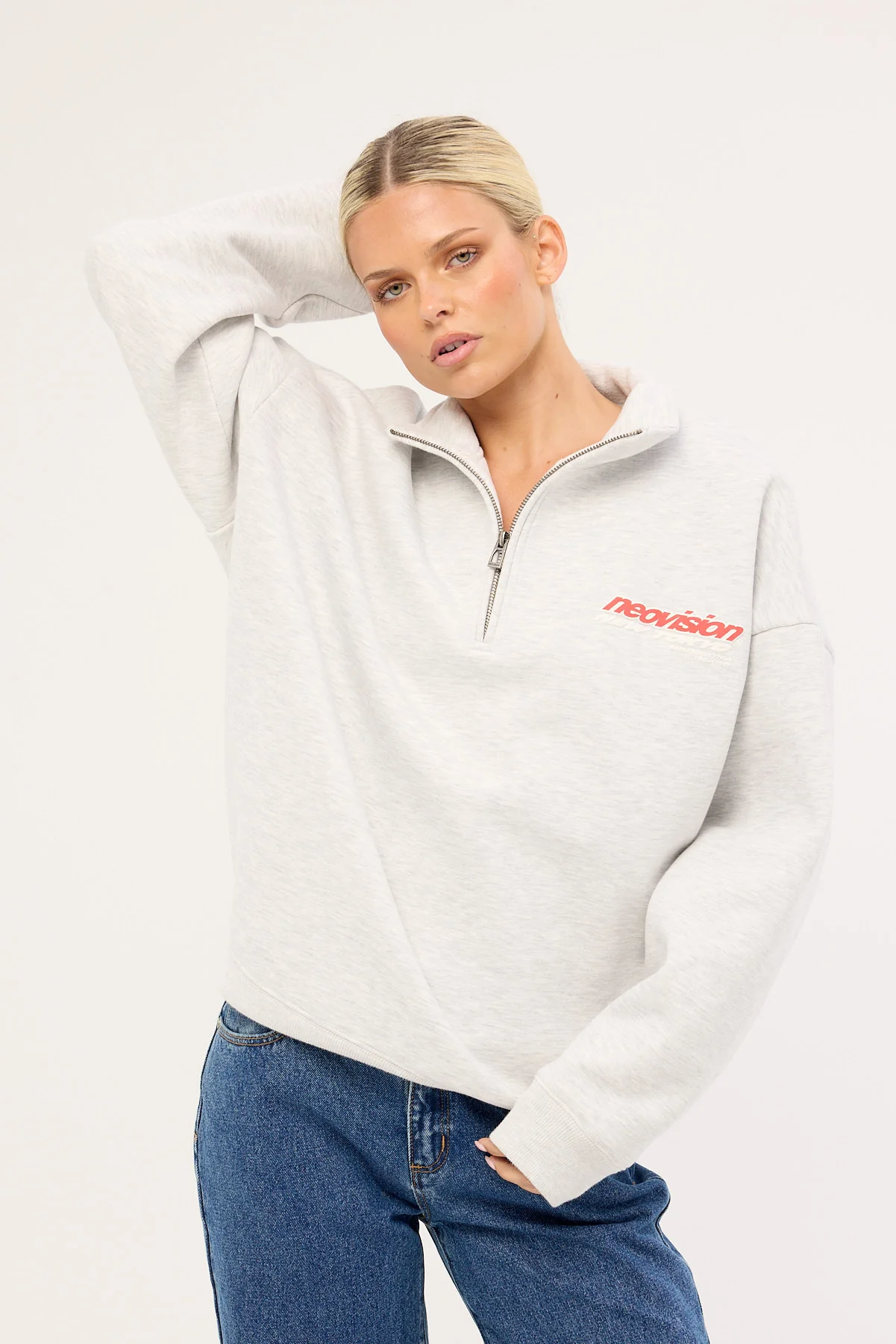 Neovision Stratus Relaxed Quarter Zip Crew Grey Marle