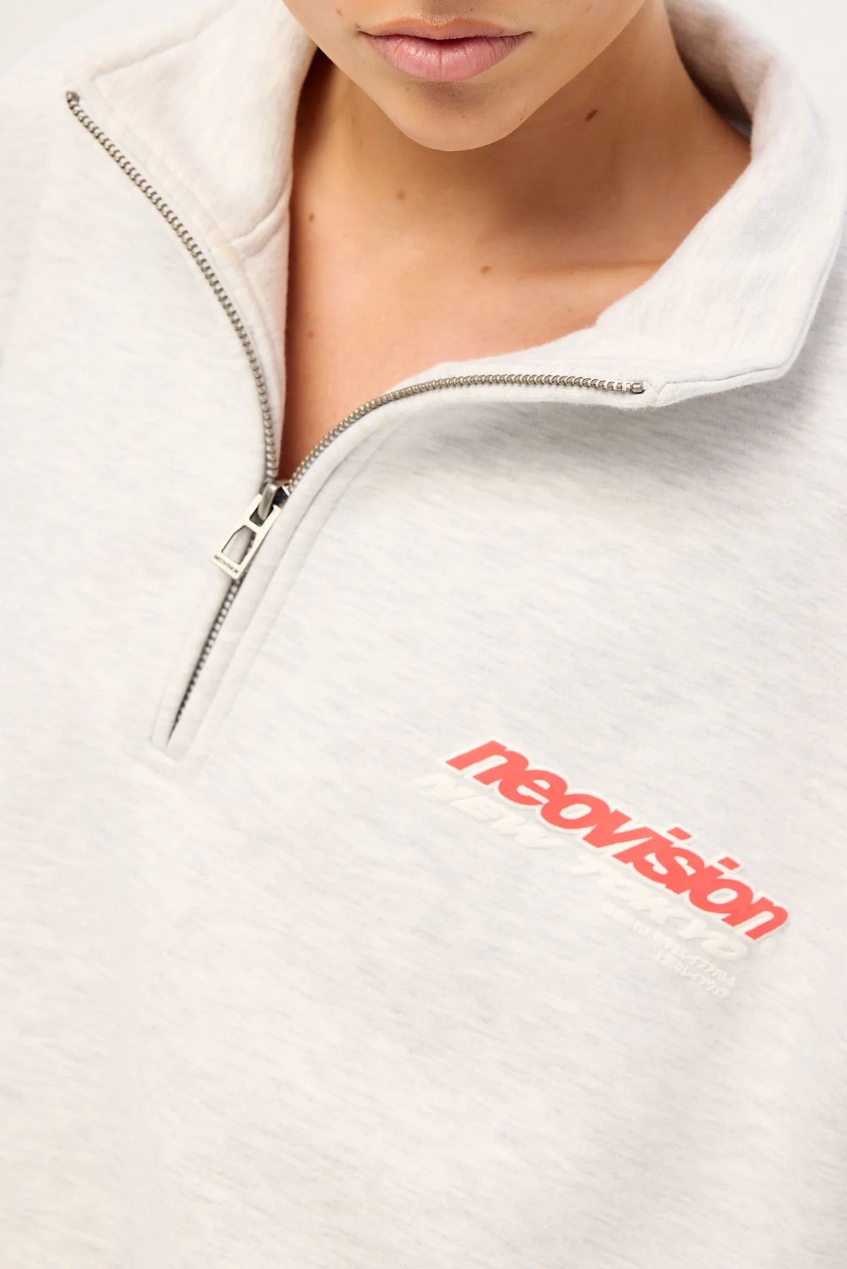Neovision Stratus Relaxed Quarter Zip Crew Grey Marle - Image 5