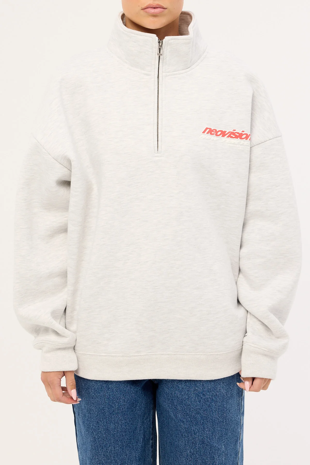 Neovision Stratus Relaxed Quarter Zip Crew Grey Marle - Image 6