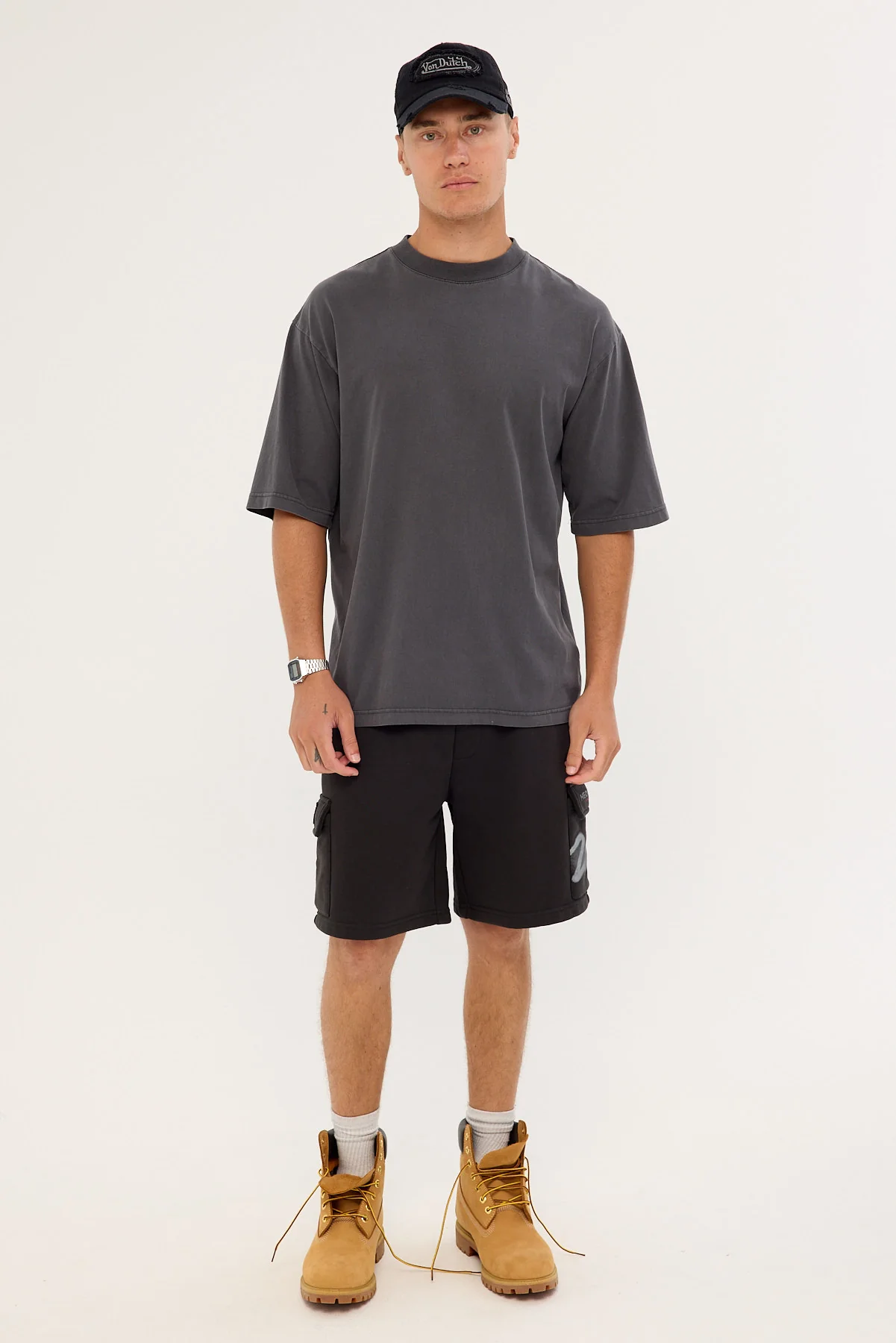 Neovision Supernova Relaxed Cargo Sweat Short Washed Night Black