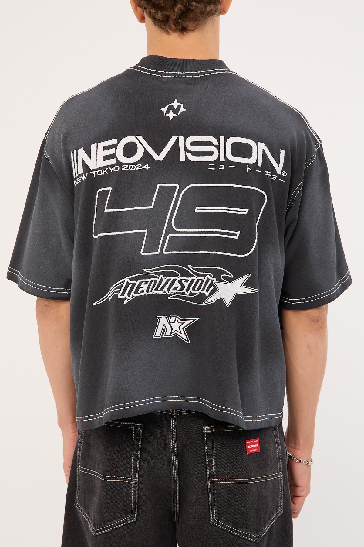 Neovision Surge Oversized Cropped Super Heavy Tee Sunfade Acid Grey - Image 7