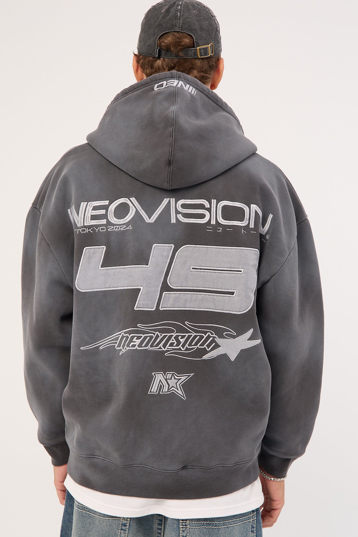 Neovision Surge Zip Through Street Hoodie Sunfade Black - Image 10