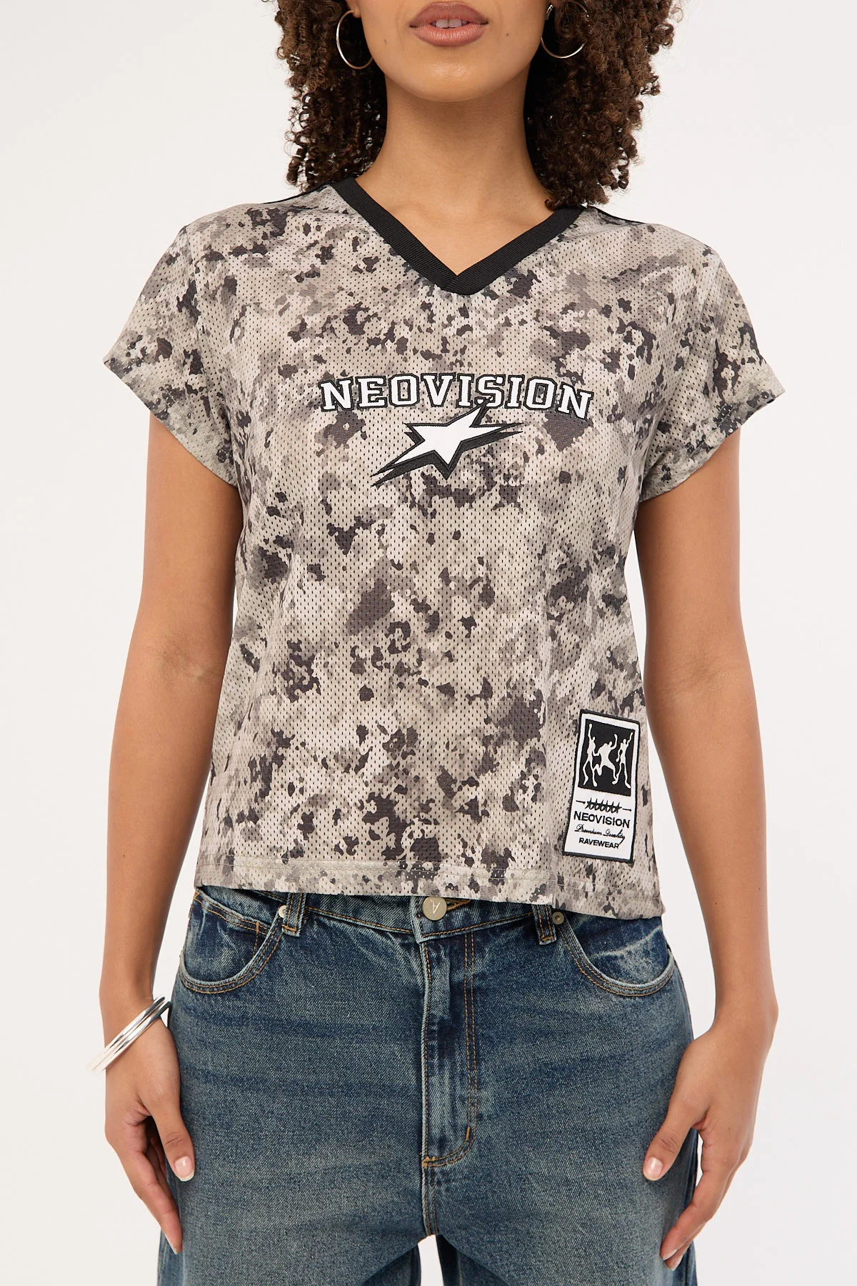 Neovision Surplus V Neck Jersey Relaxed Tee Camo - Image 6