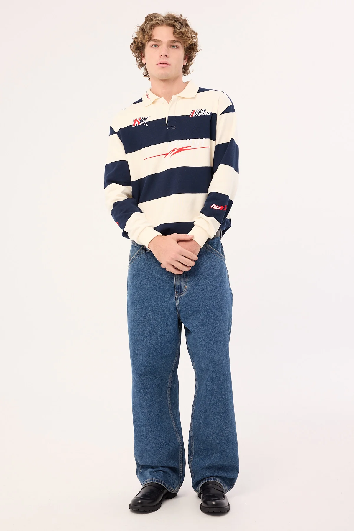 Neovision Swerve Rugby Shirt Navy/Off White