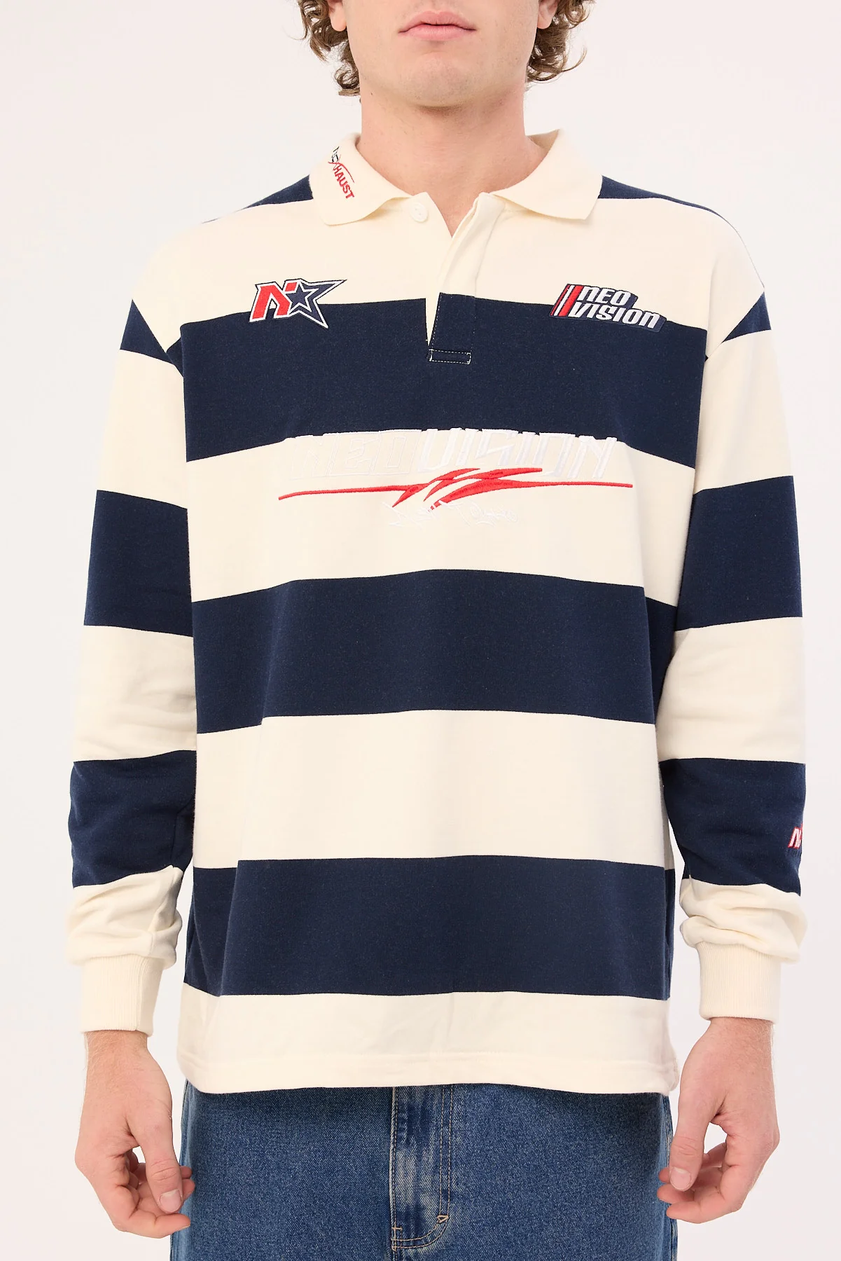 Neovision Swerve Rugby Shirt Navy/Off White - Image 11