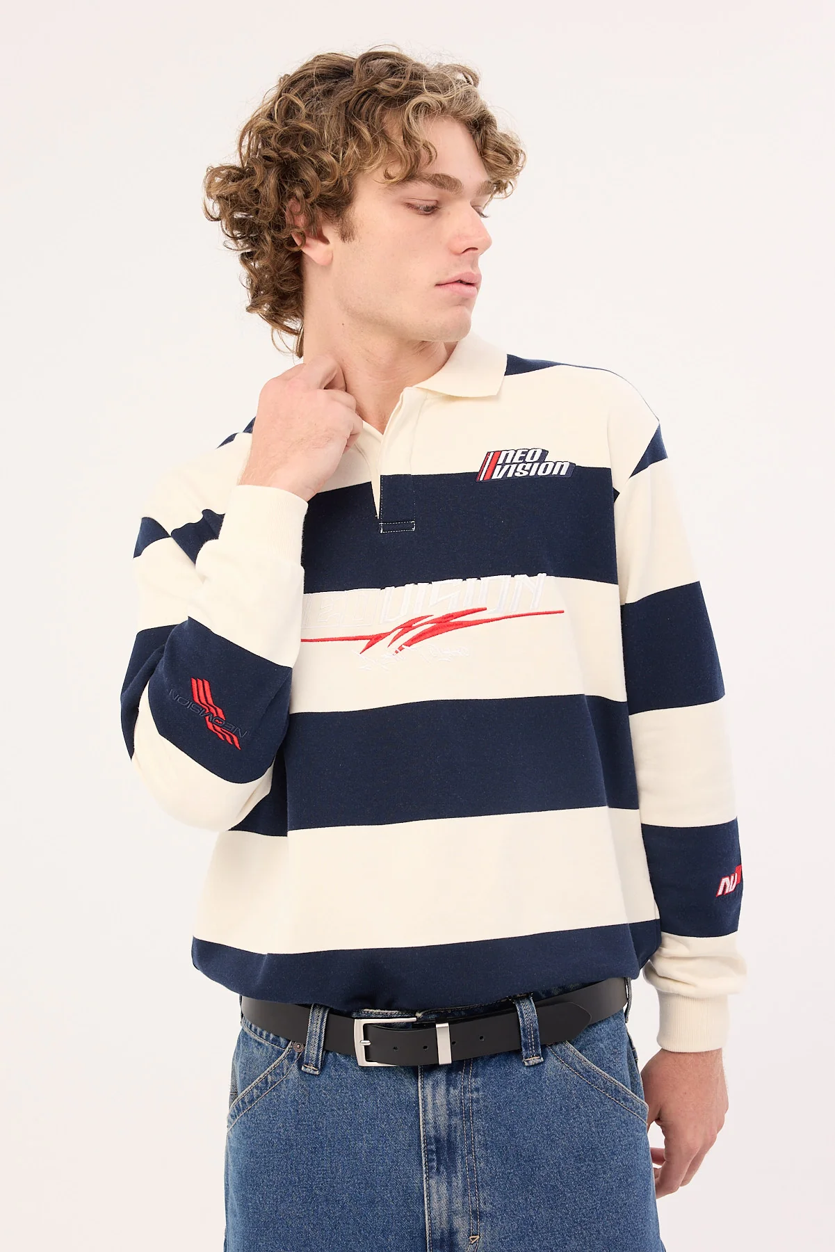 Neovision Swerve Rugby Shirt Navy/Off White - Image 2