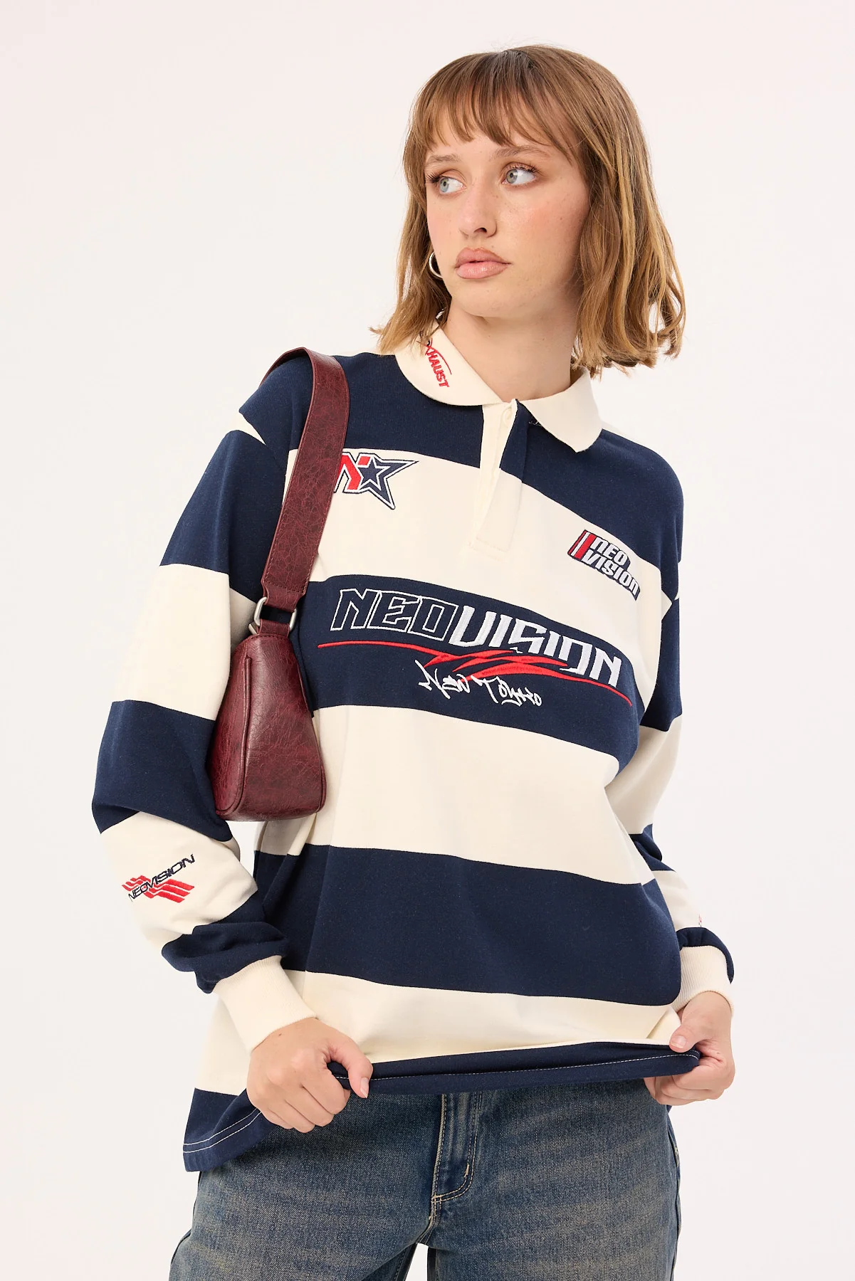 Neovision Swerve Rugby Shirt Navy/Off White - Image 3