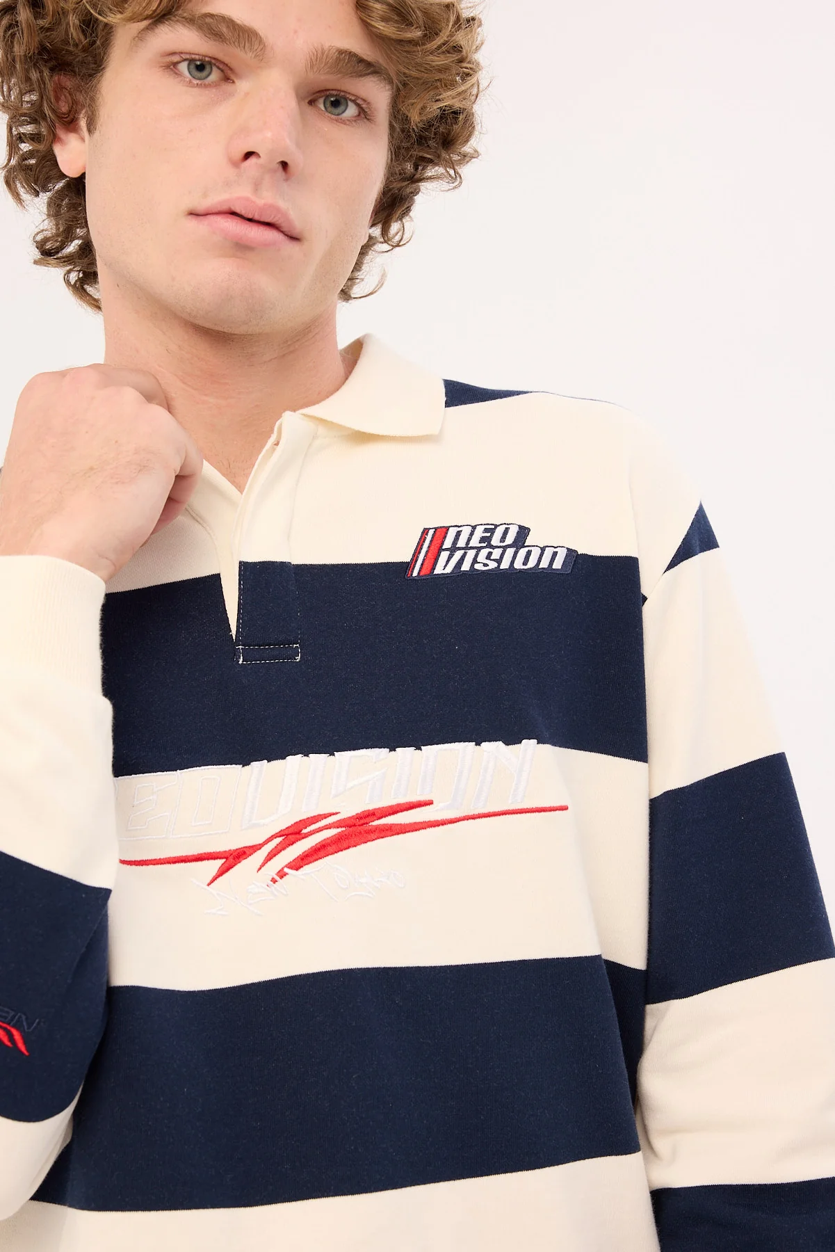 Neovision Swerve Rugby Shirt Navy/Off White - Image 4