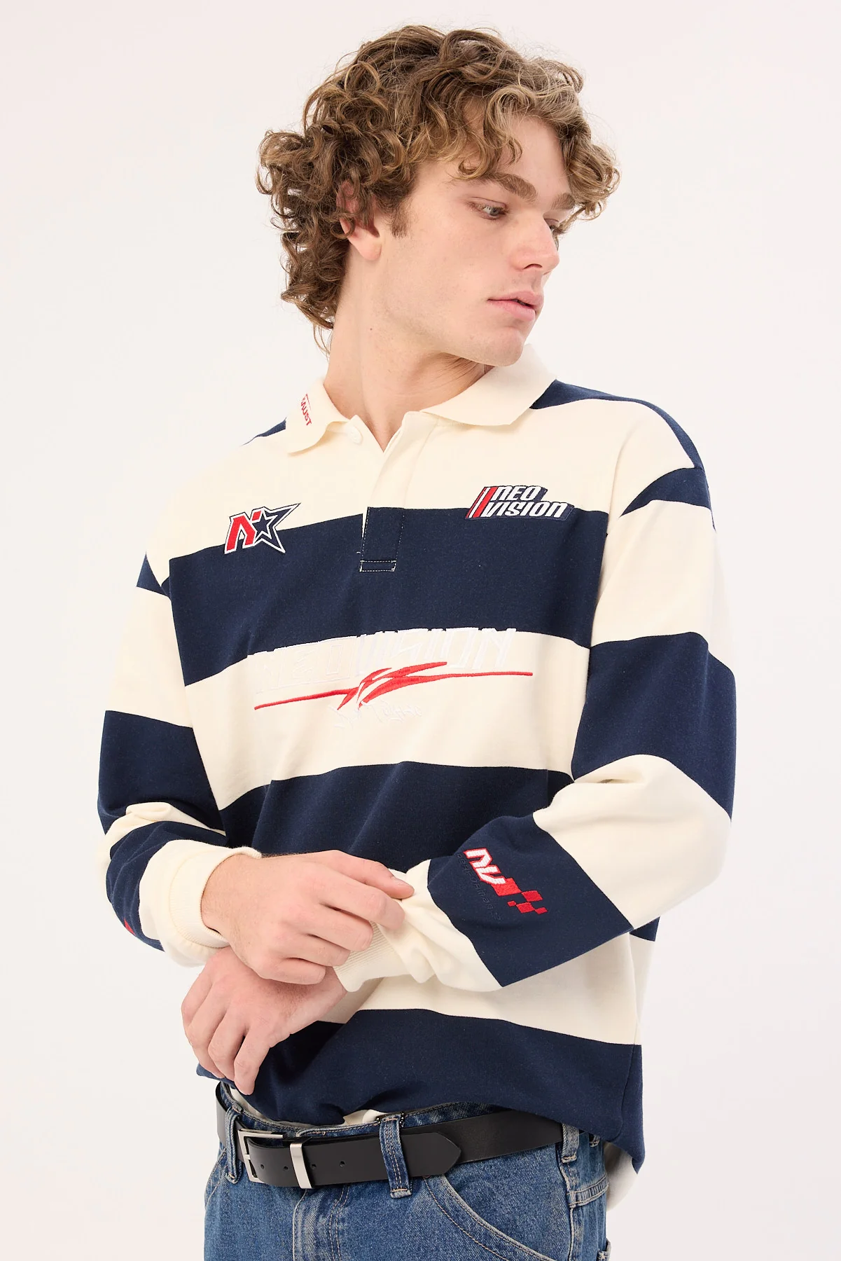 Neovision Swerve Rugby Shirt Navy/Off White - Image 7