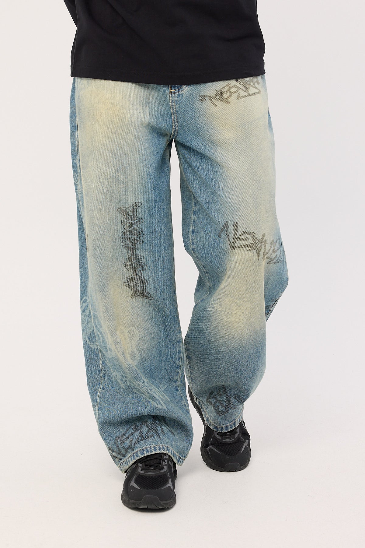 Neovision Tagger Behemoth Super Baggy Jean Blasted Dirty Blue - Image 2