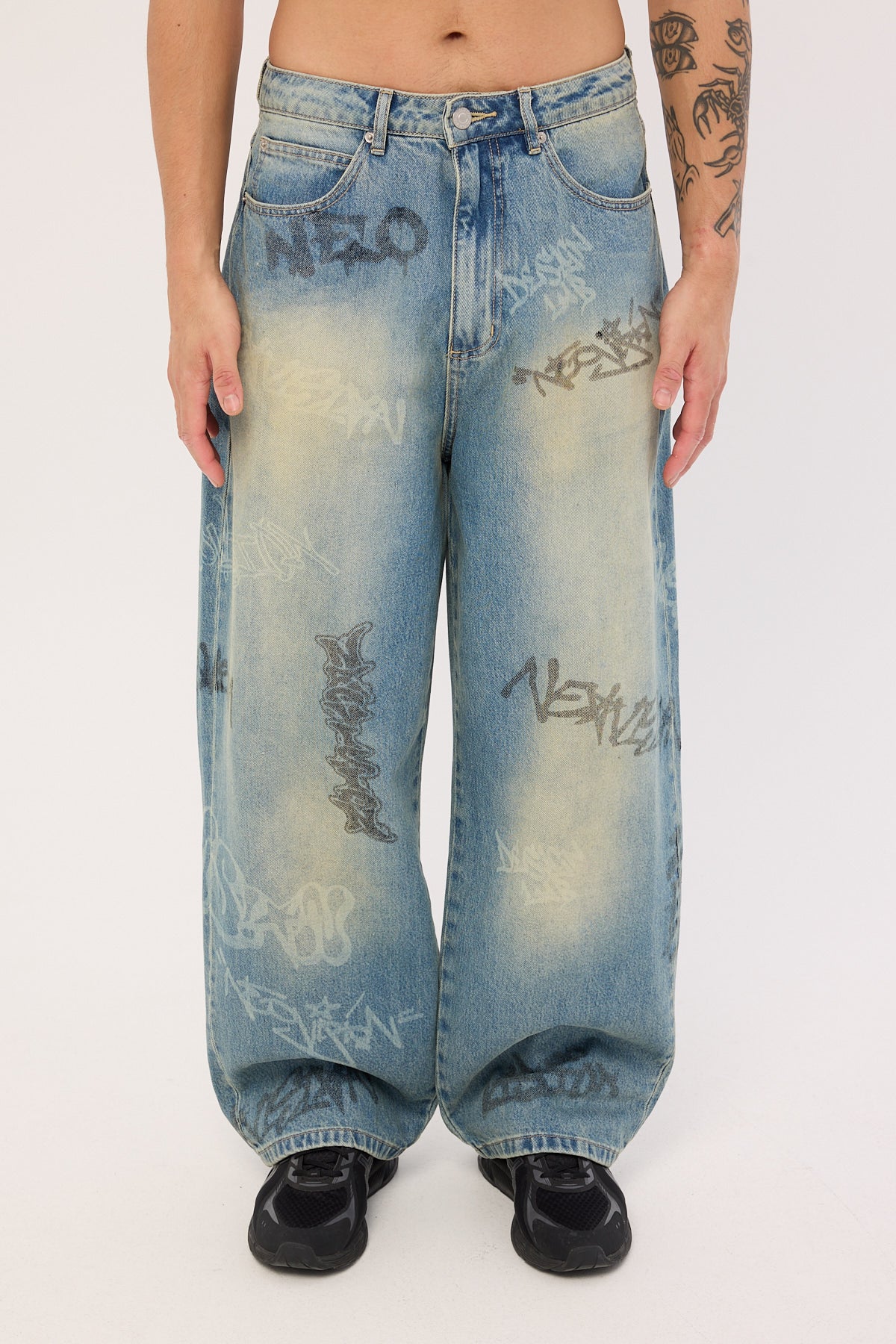 Neovision Tagger Behemoth Super Baggy Jean Blasted Dirty Blue - Image 7
