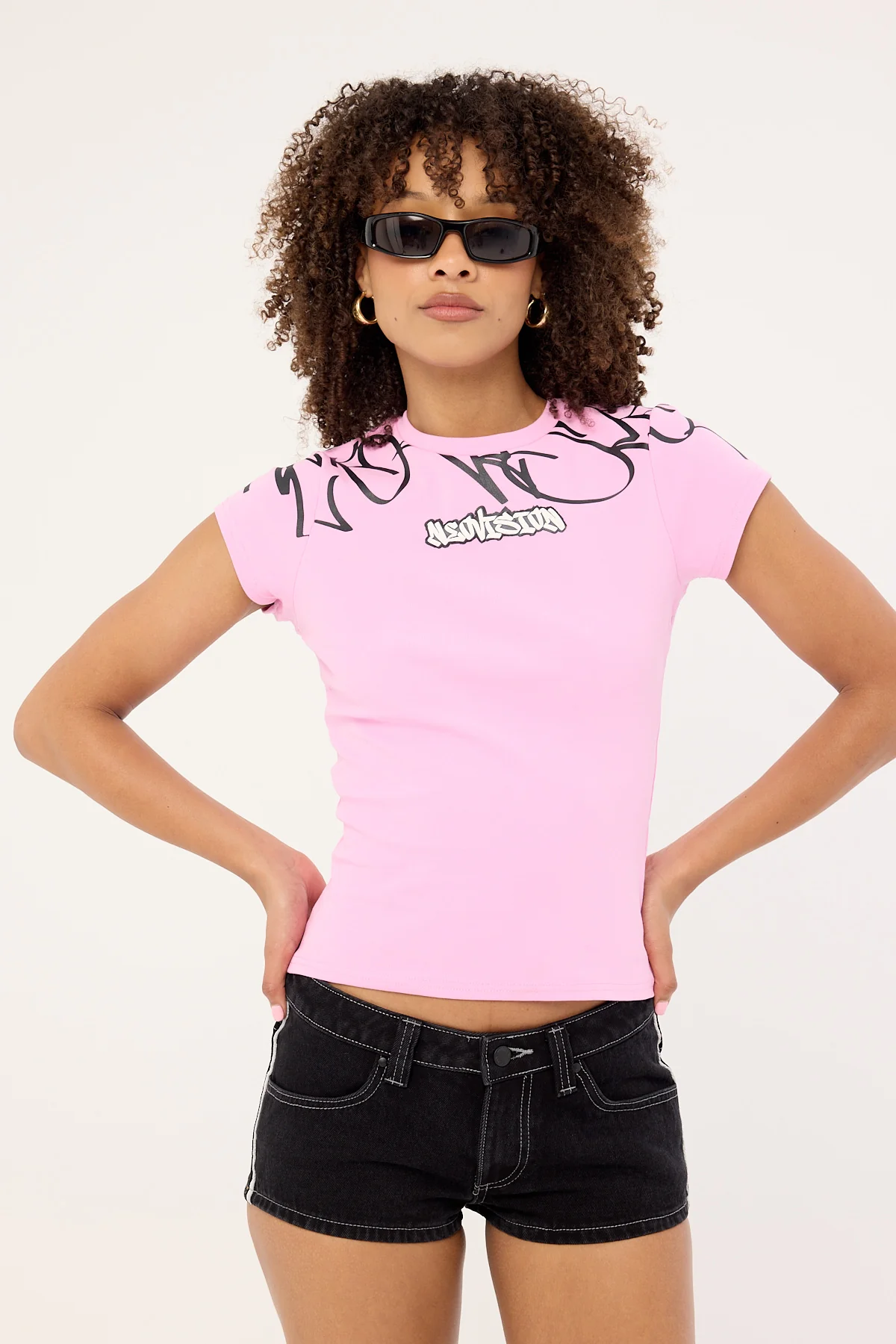 Neovision Tagline Baby Tee Pink
